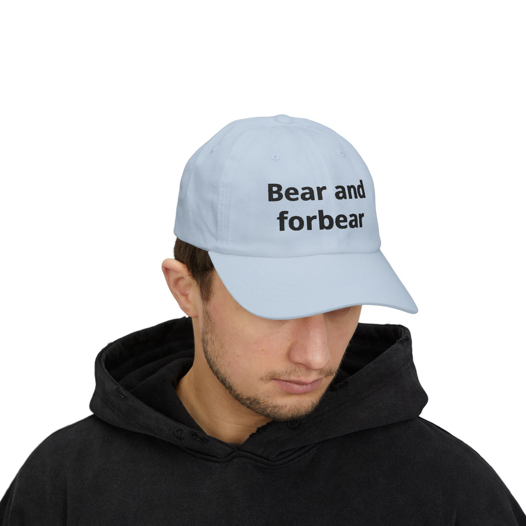 Dad Cap — "Bear and Forbear" Embroidered Cotton Hat