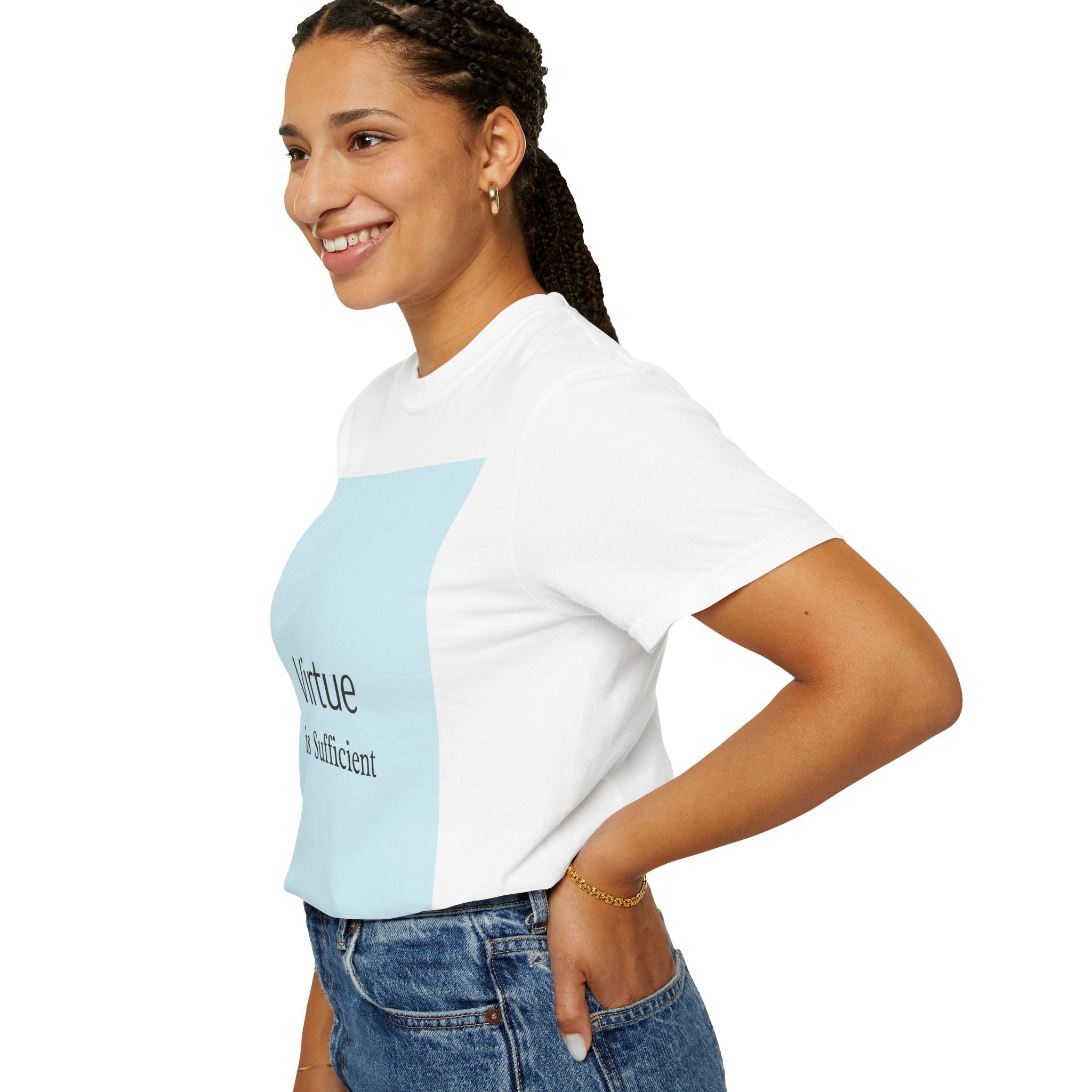 T-Shirt — "Virtue is Sufficient" Minimalist Inspirational Tee