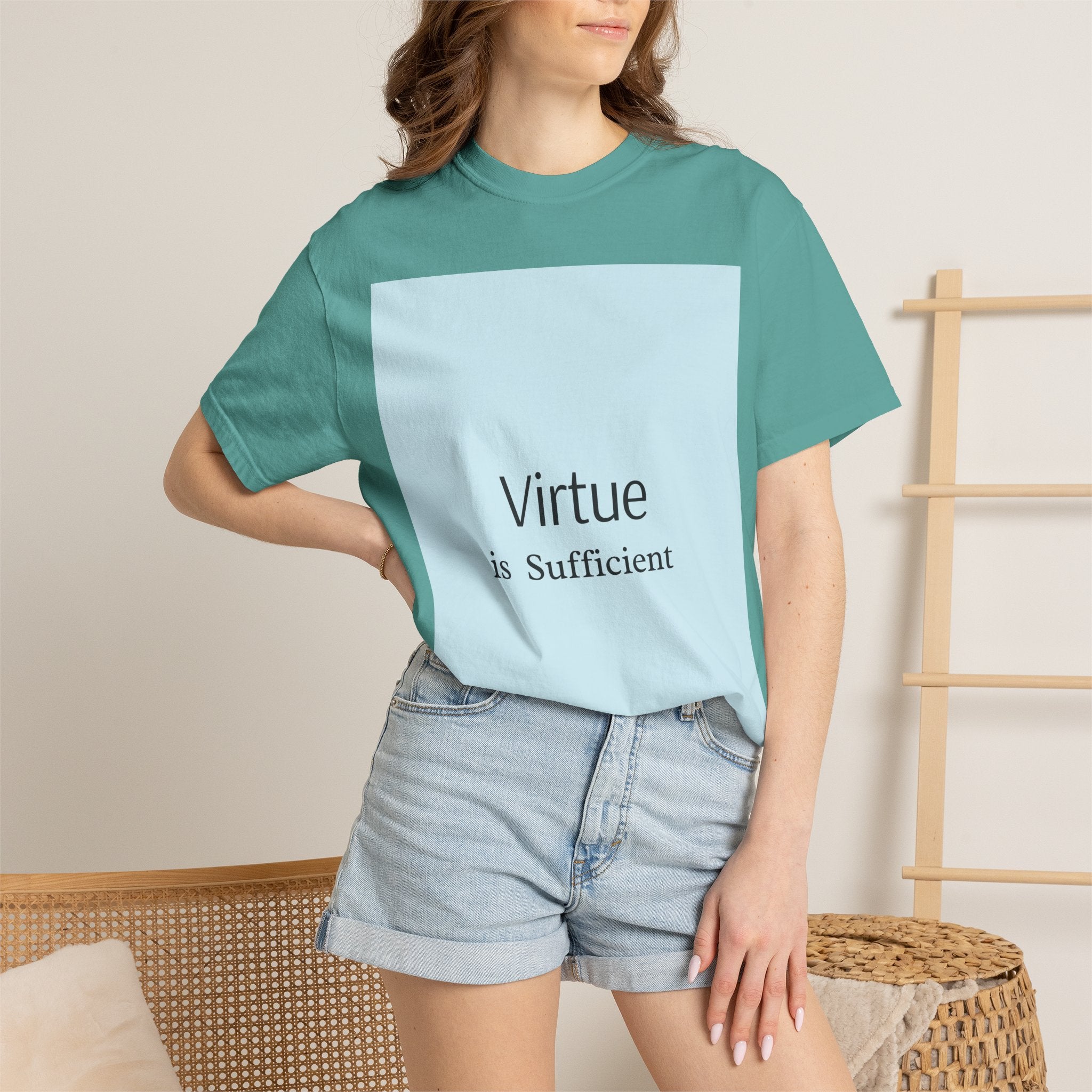 T-Shirt — "Virtue is Sufficient" Minimalist Inspirational Tee