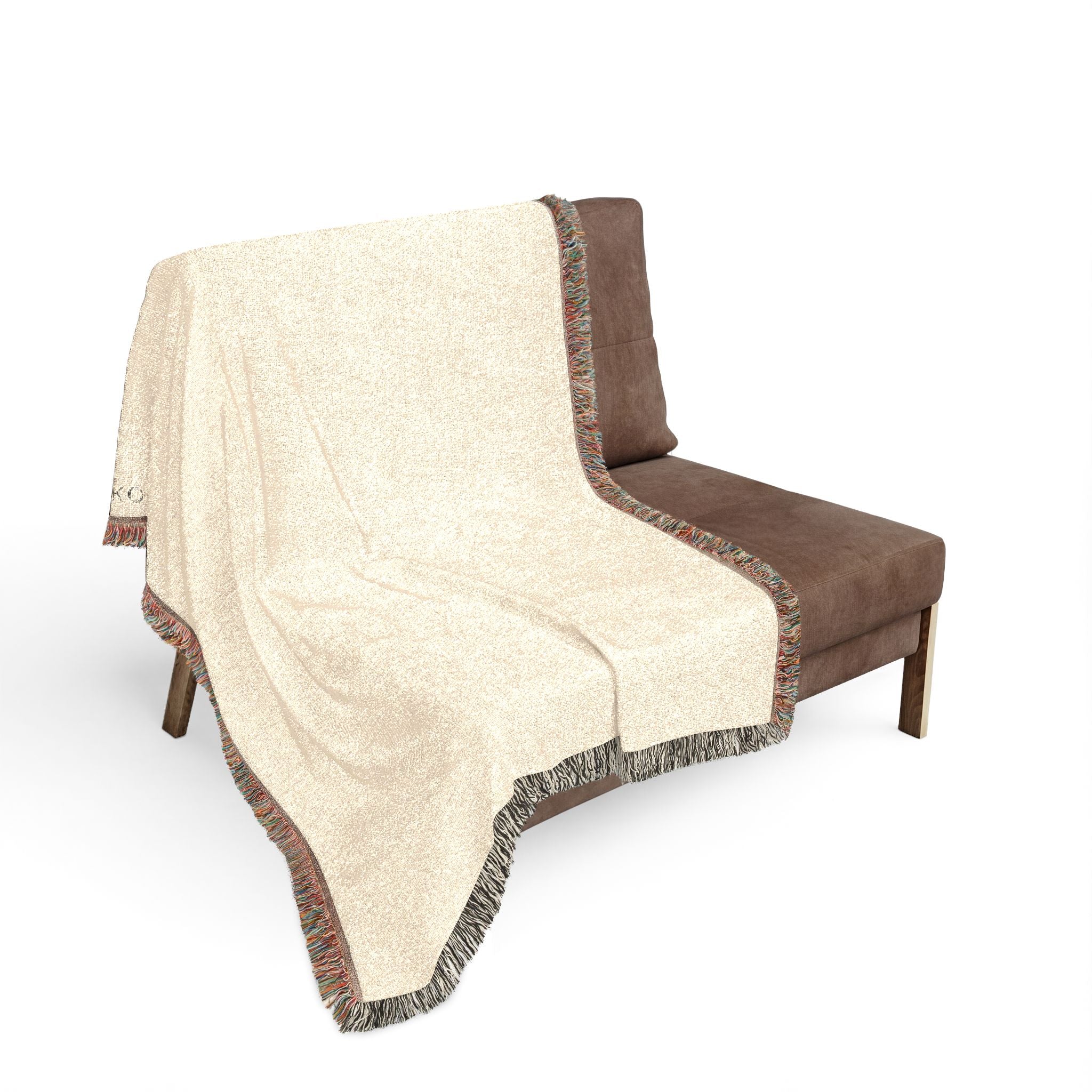 Minimal Two-Tone Woven Blanket — Reversible Neutral Throw for Living Room & Bedroom