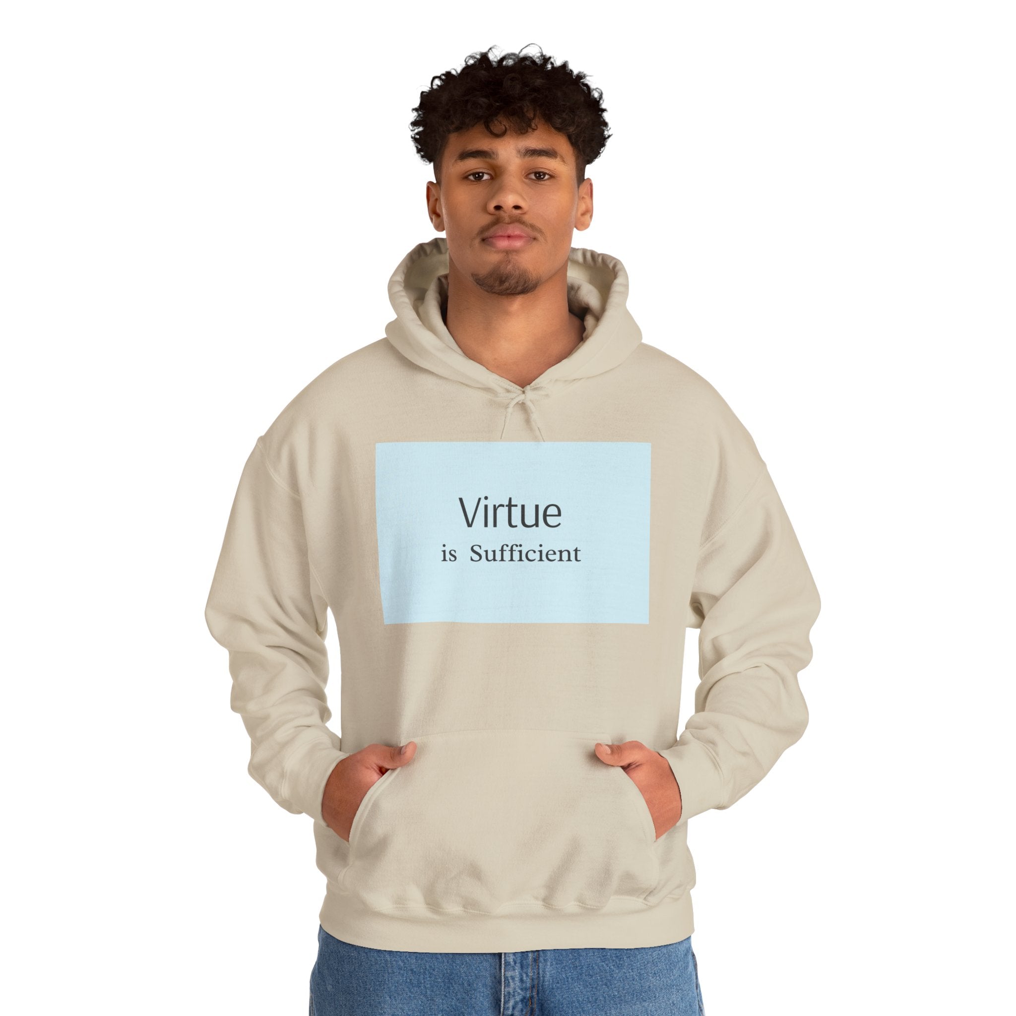 Virtue Is Sufficient Hoodie — Minimalist Inspirational Pullover
