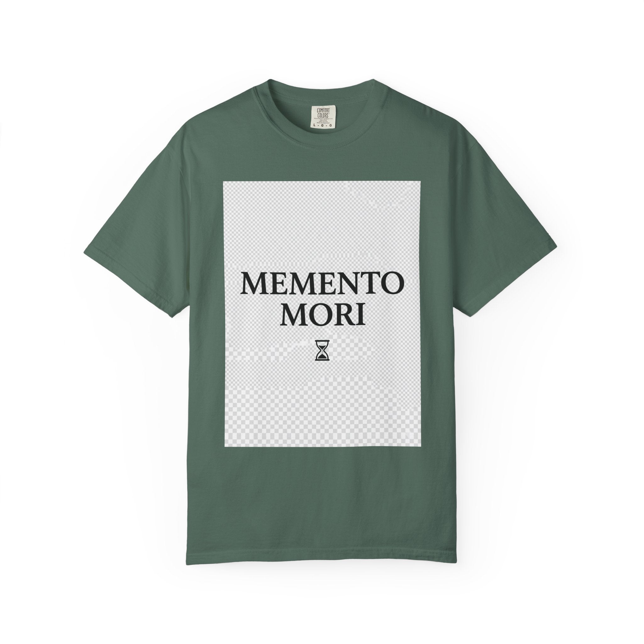 Memento Mori T-Shirt — Minimalist Hourglass Graphic Tee