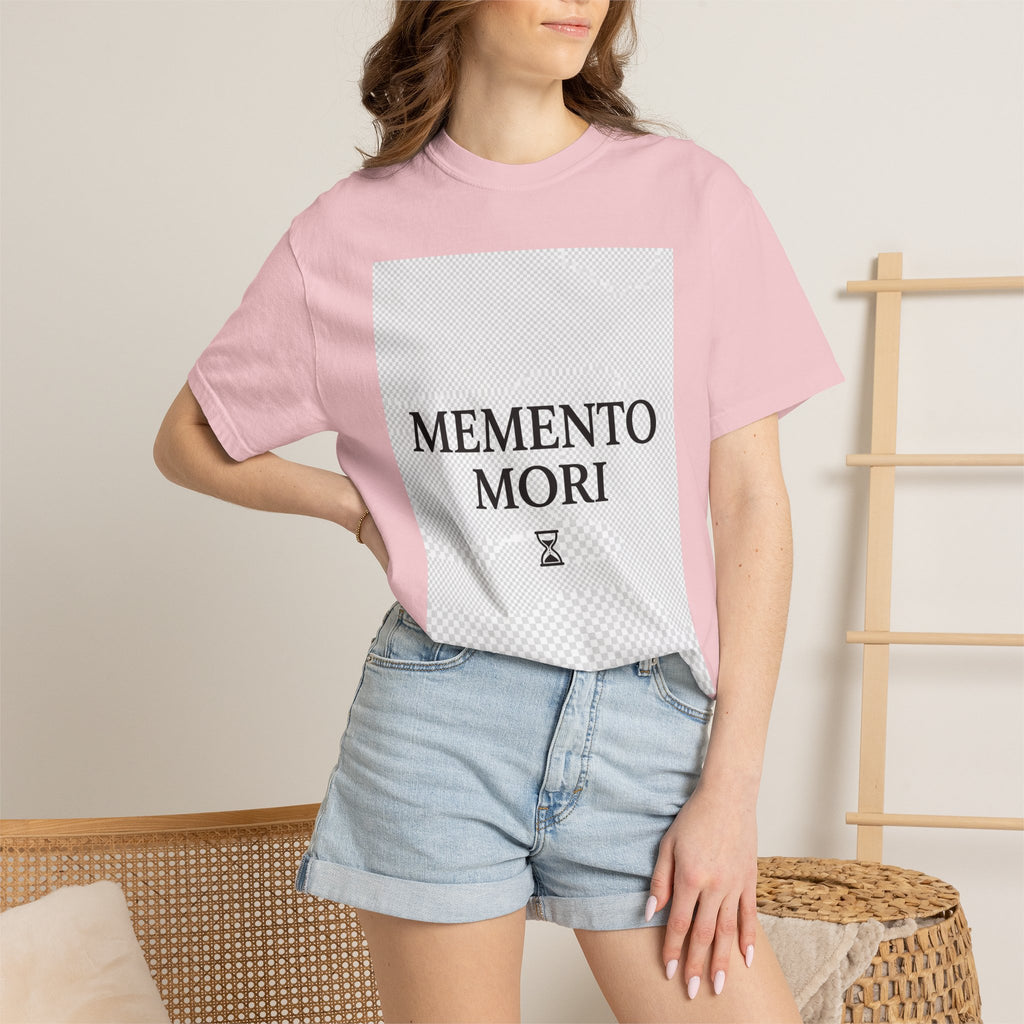 Memento Mori T-Shirt — Minimalist Hourglass Graphic Tee