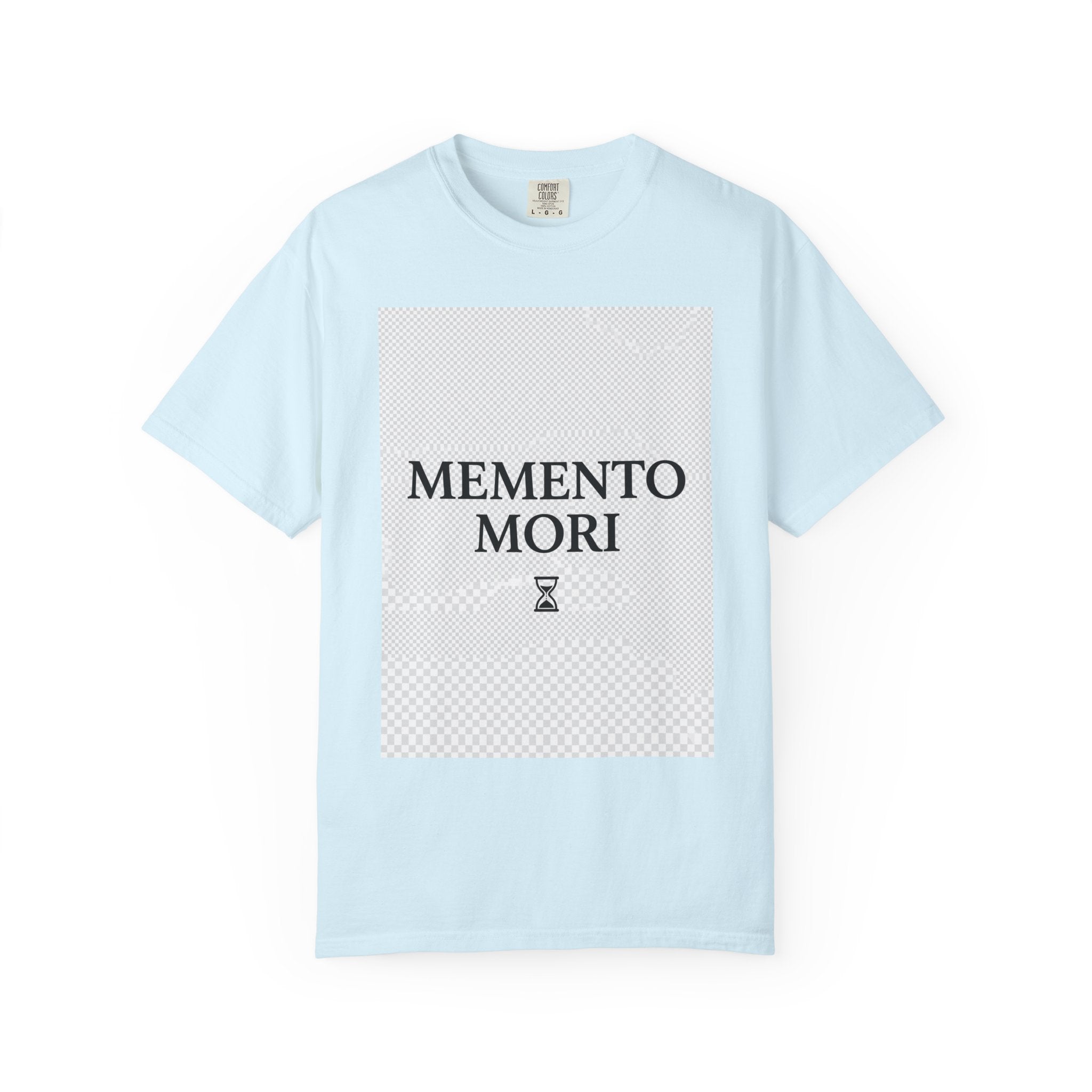 Memento Mori T-Shirt — Minimalist Hourglass Graphic Tee