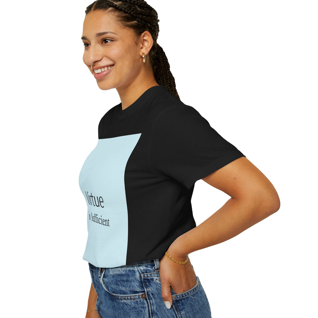 T-Shirt — "Virtue is Sufficient" Minimalist Inspirational Tee