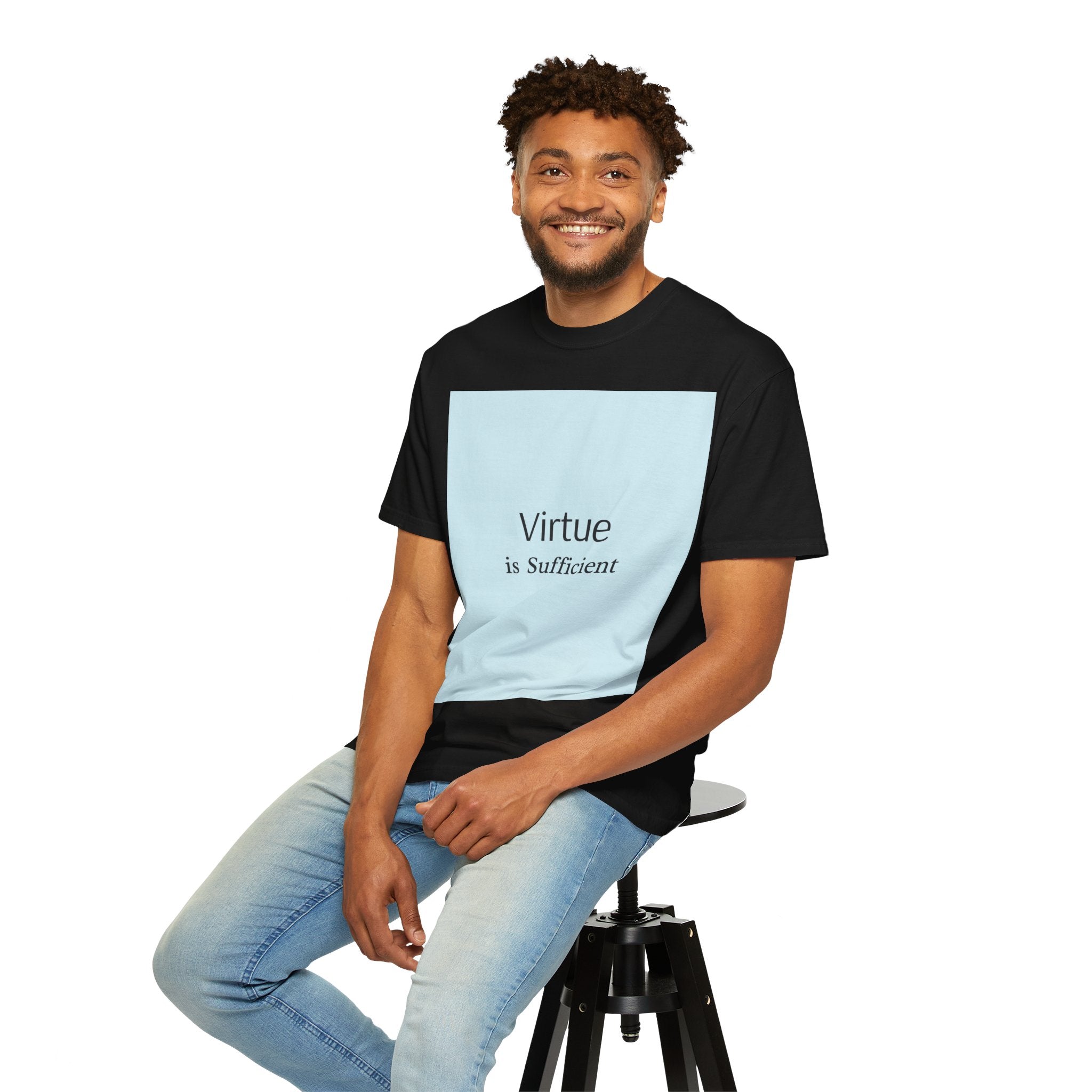 T-Shirt — "Virtue is Sufficient" Minimalist Inspirational Tee