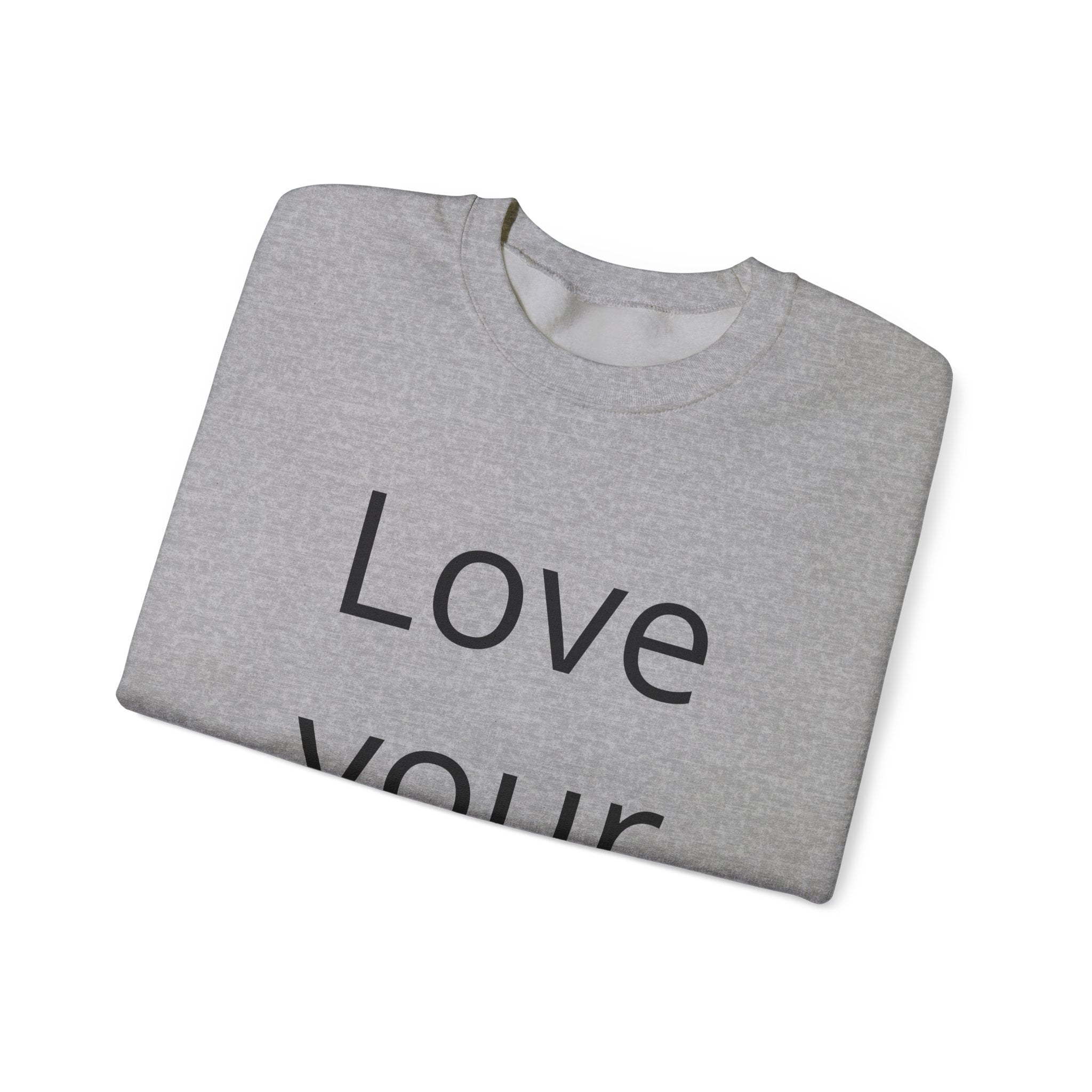 Crewneck Sweatshirt “Love Your Fate” – Minimal Inspirational Pullover