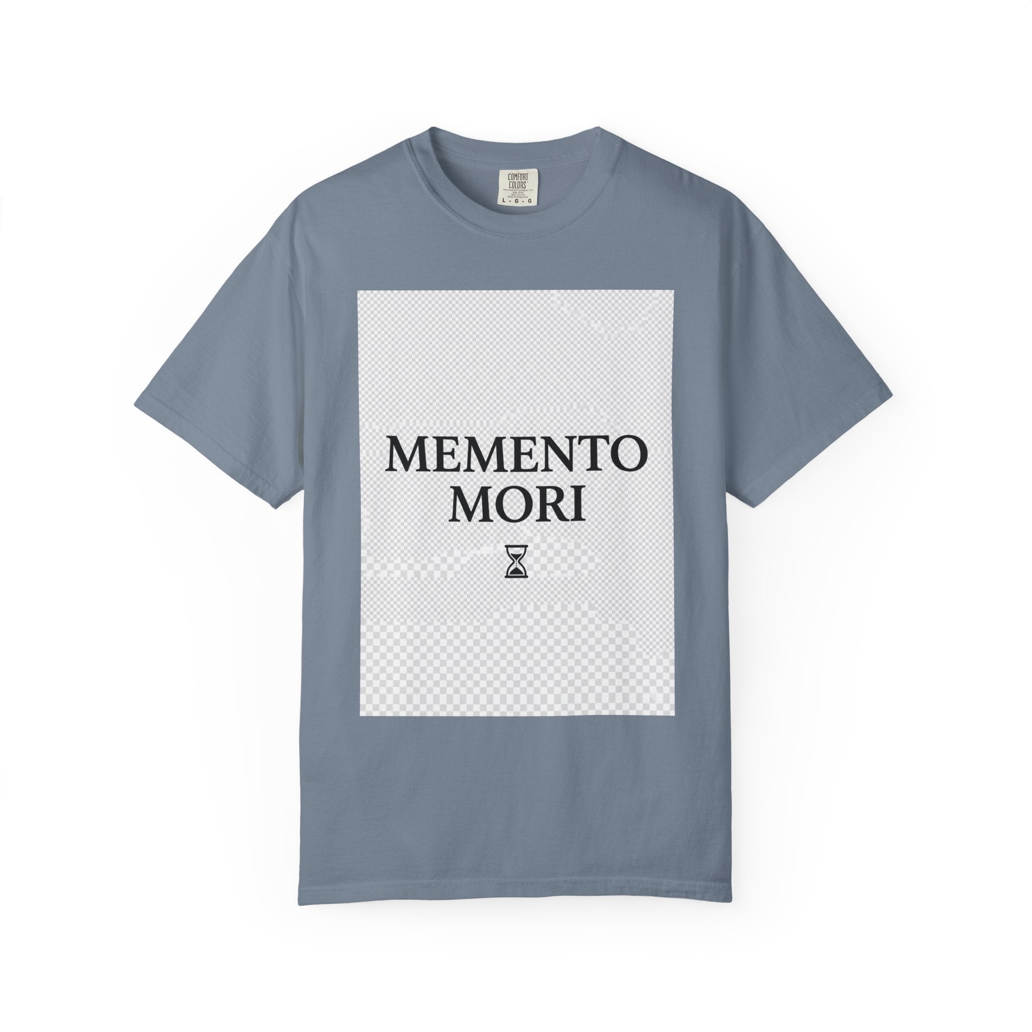 Memento Mori T-Shirt — Minimalist Hourglass Graphic Tee