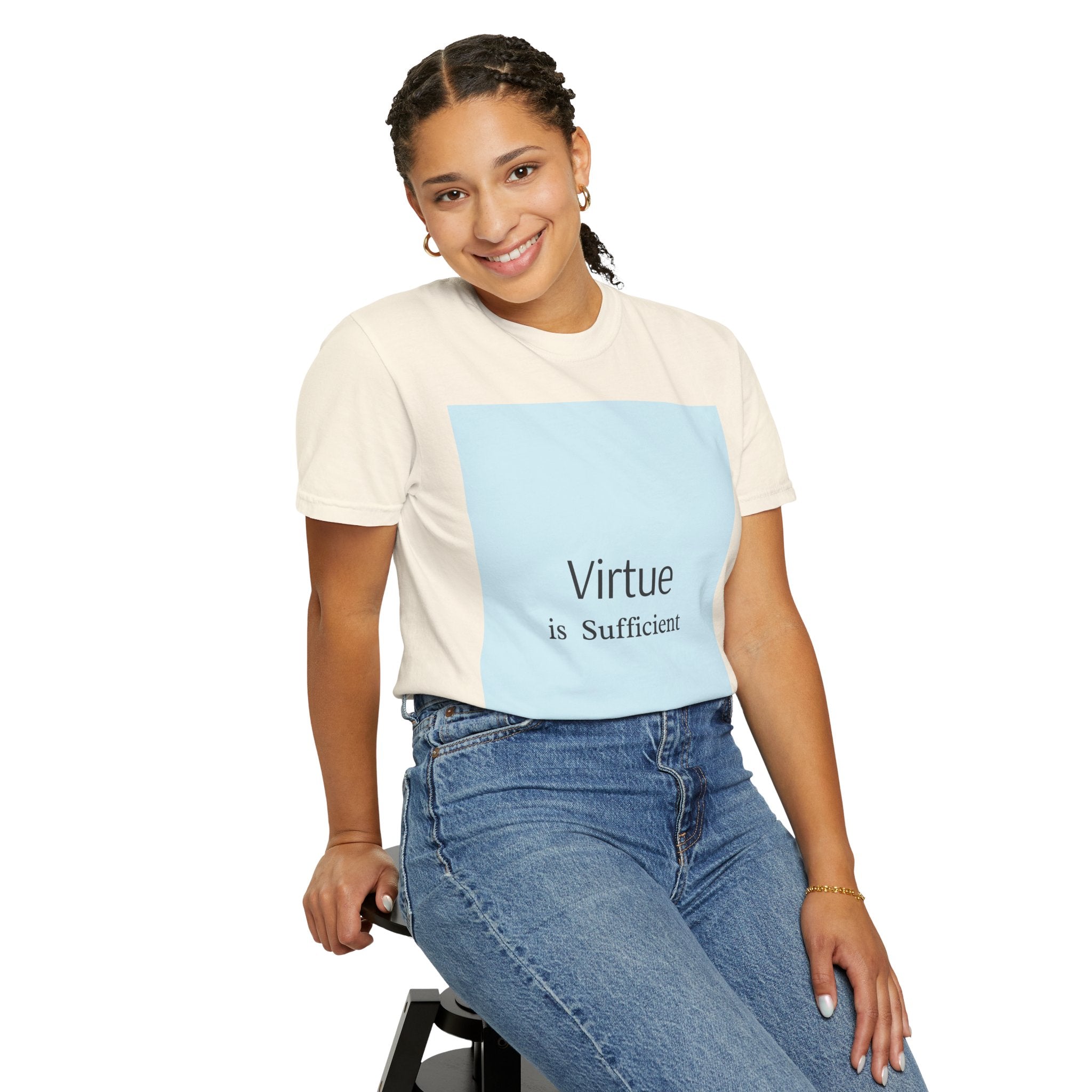 T-Shirt — "Virtue is Sufficient" Minimalist Inspirational Tee