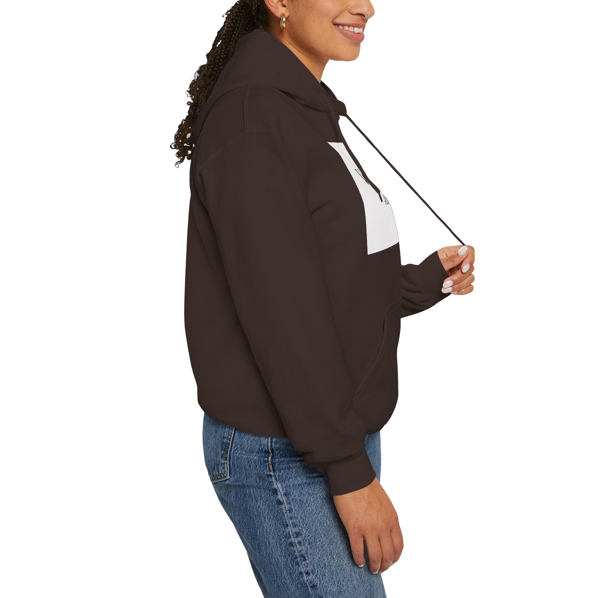 View From Above Hoodie - Minimal Text Graphic Pullover