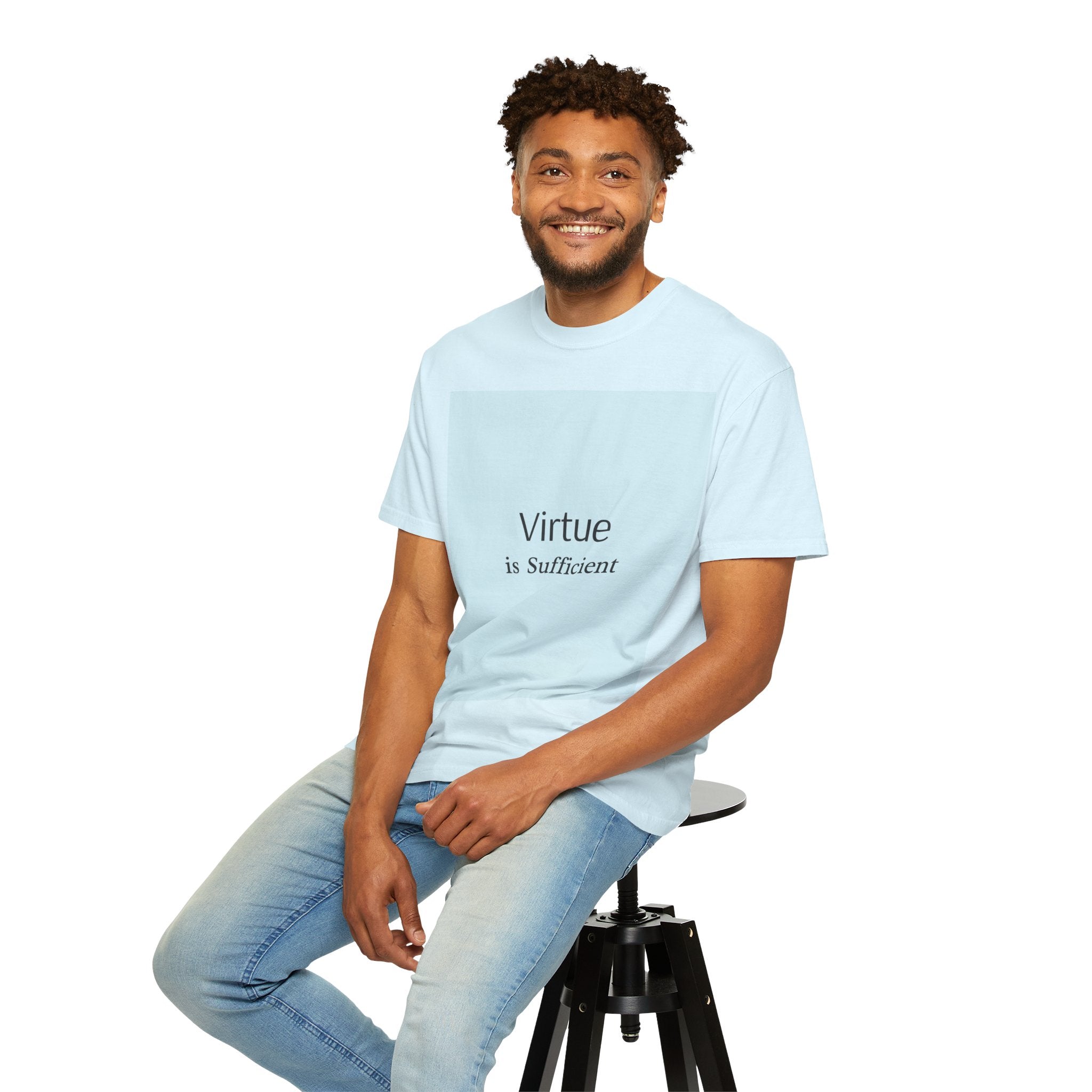 T-Shirt — "Virtue is Sufficient" Minimalist Inspirational Tee