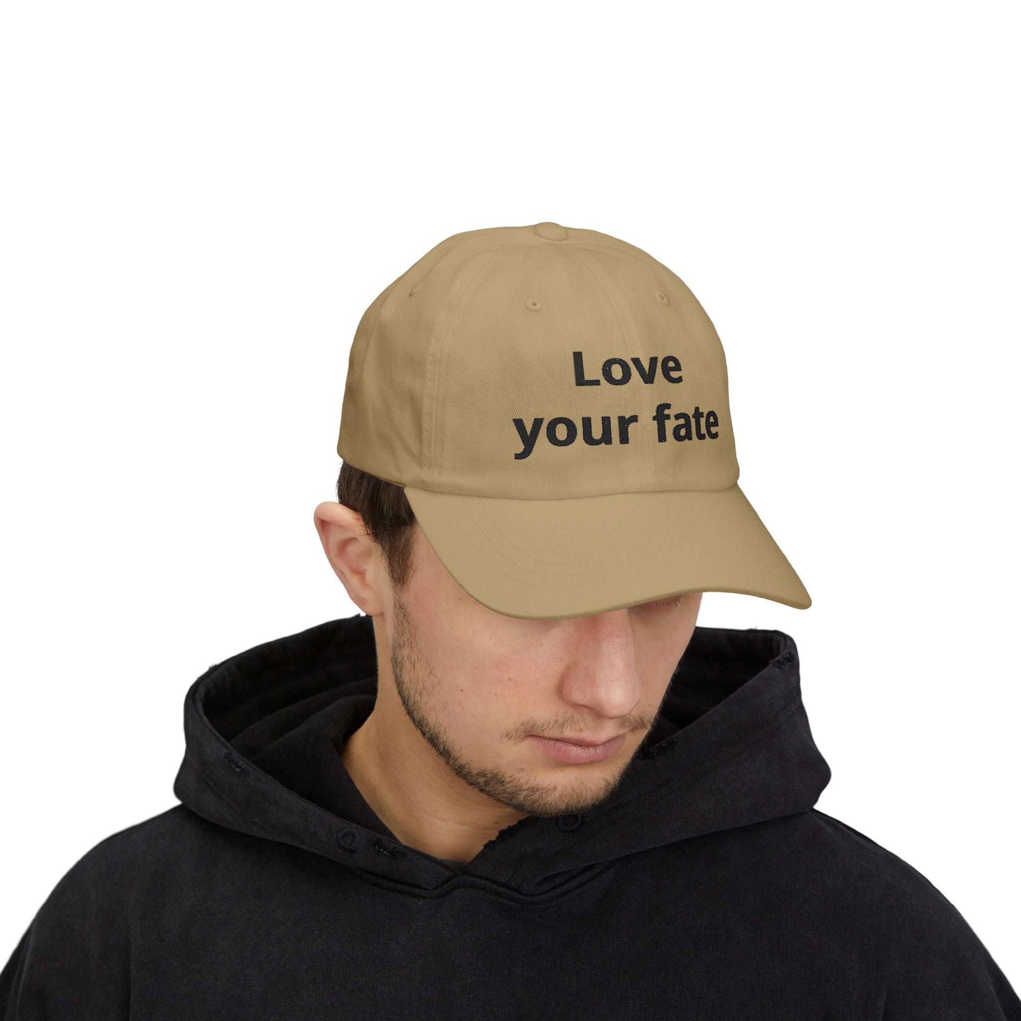 Love Your Fate Dad Cap – Minimal Embroidered White Baseball Hat