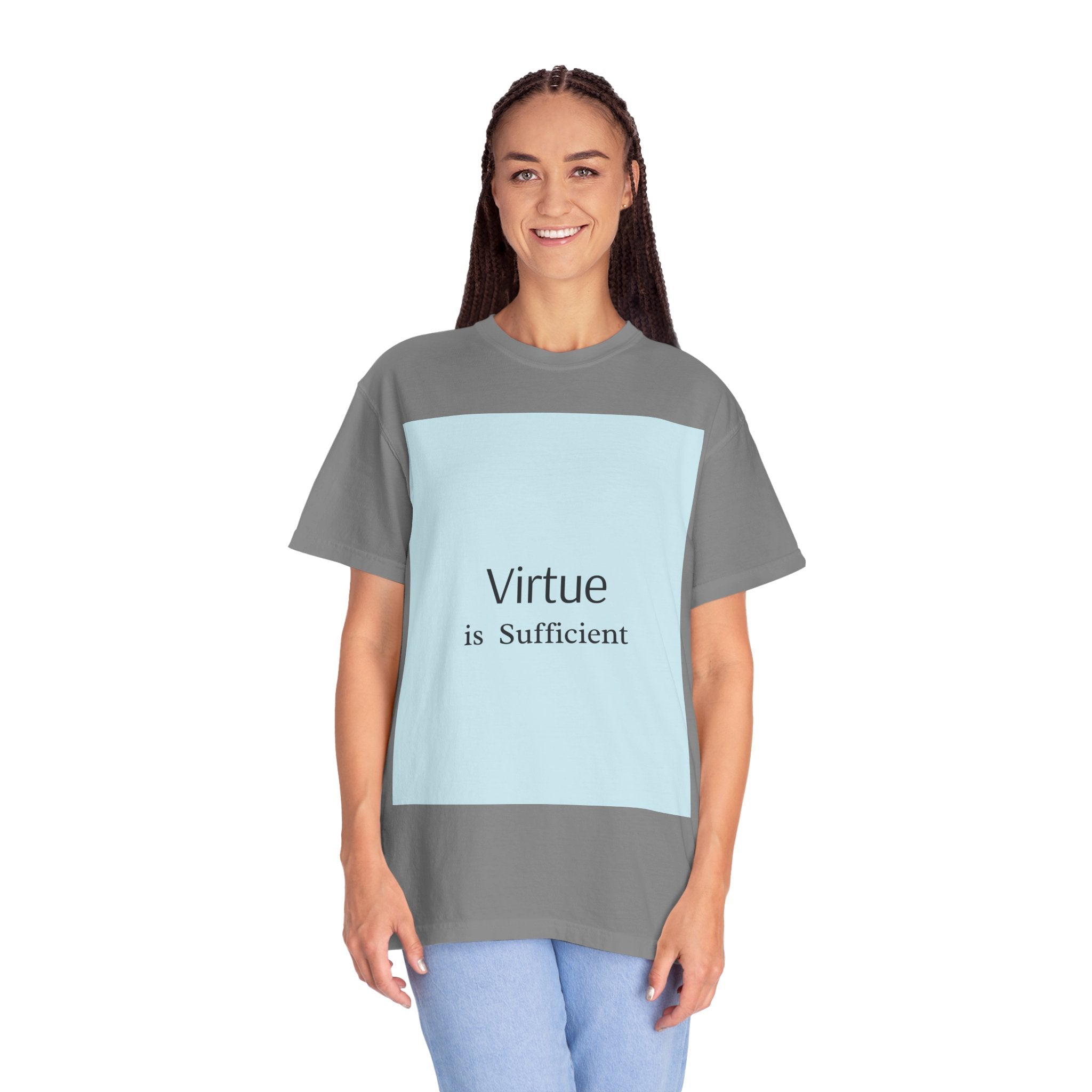T-Shirt — "Virtue is Sufficient" Minimalist Inspirational Tee