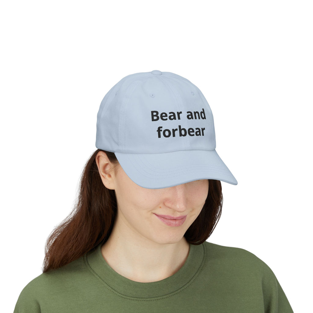 Dad Cap — "Bear and Forbear" Embroidered Cotton Hat