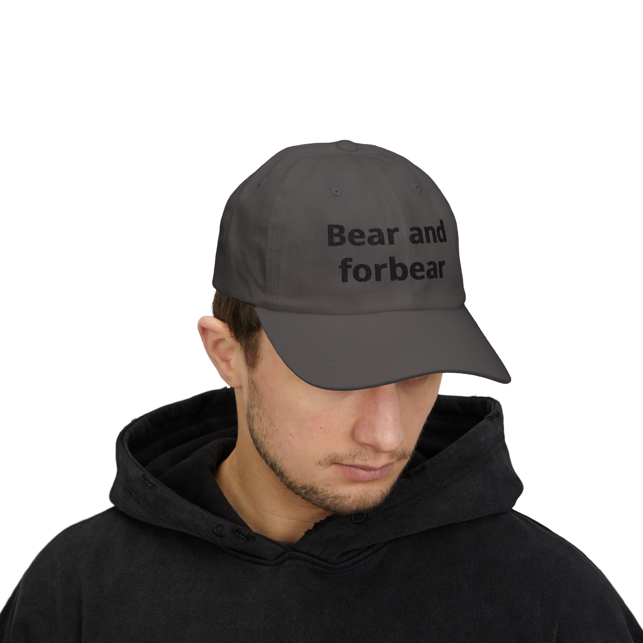 Dad Cap — "Bear and Forbear" Embroidered Cotton Hat