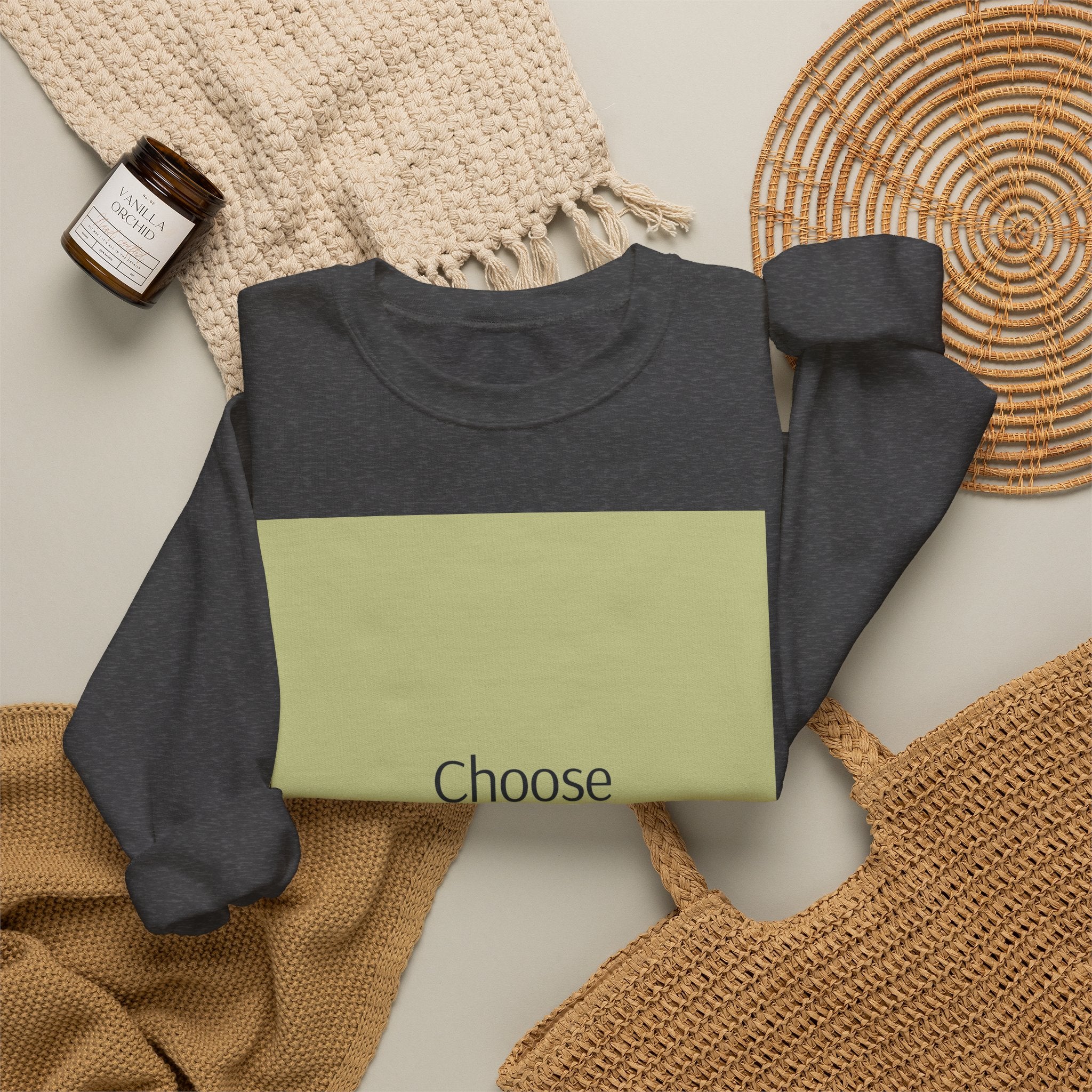 Crewneck Sweatshirt — 'Choose Your Response' Minimalist Motivational Pullover