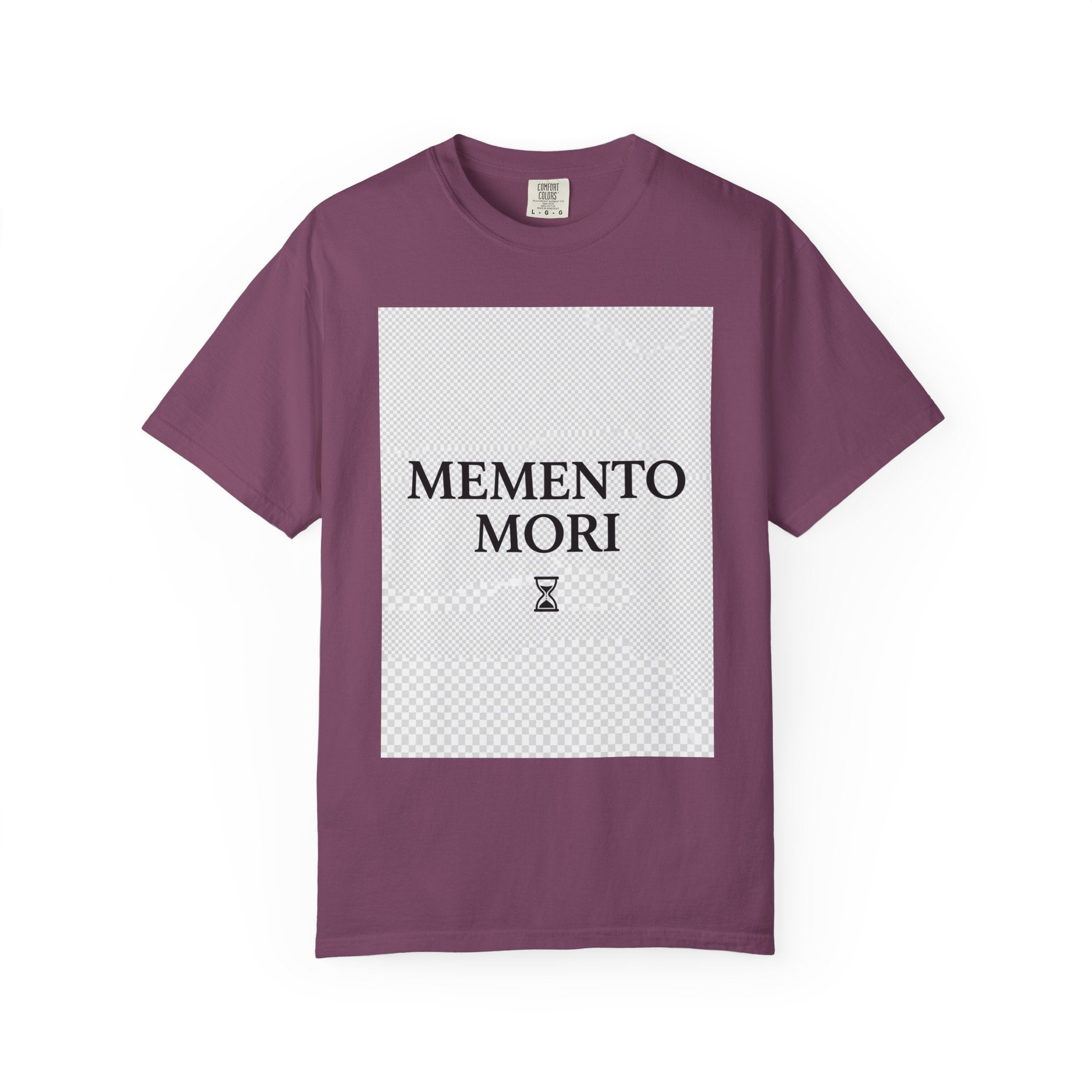 Memento Mori T-Shirt — Minimalist Hourglass Graphic Tee