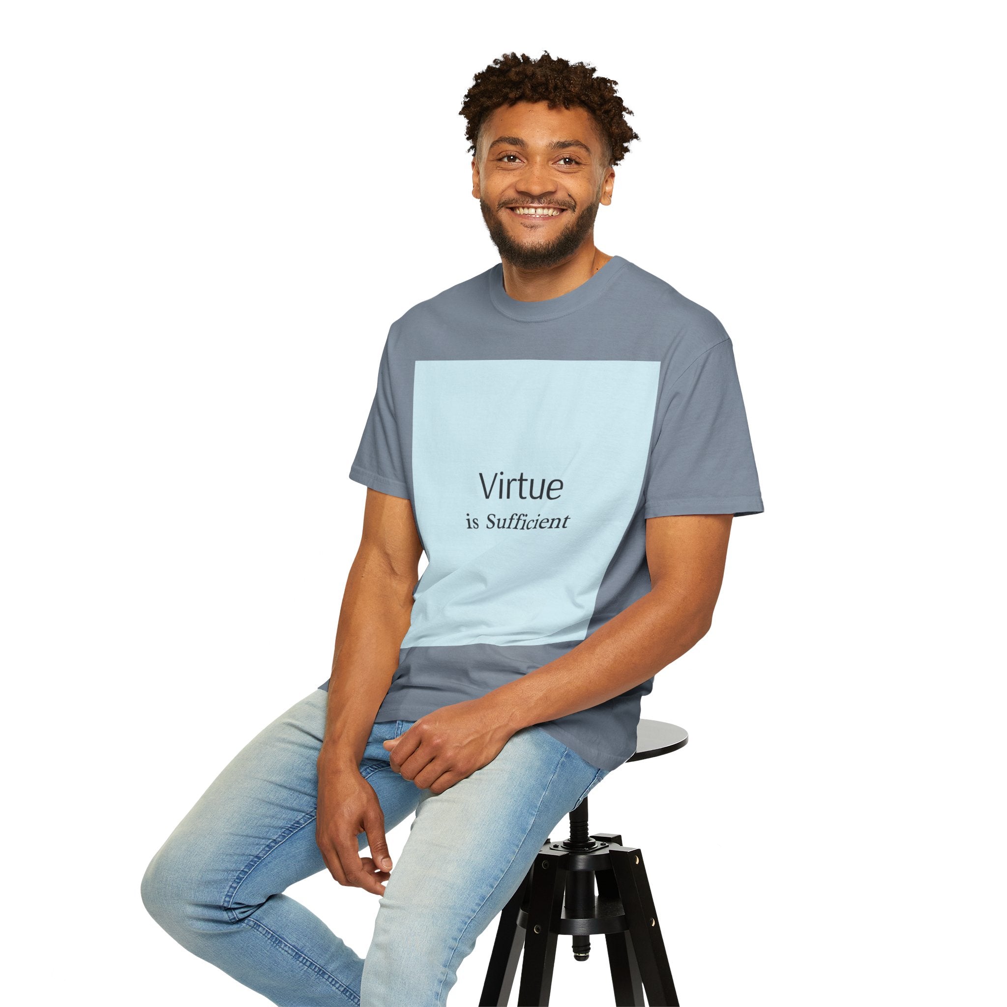 T-Shirt — "Virtue is Sufficient" Minimalist Inspirational Tee