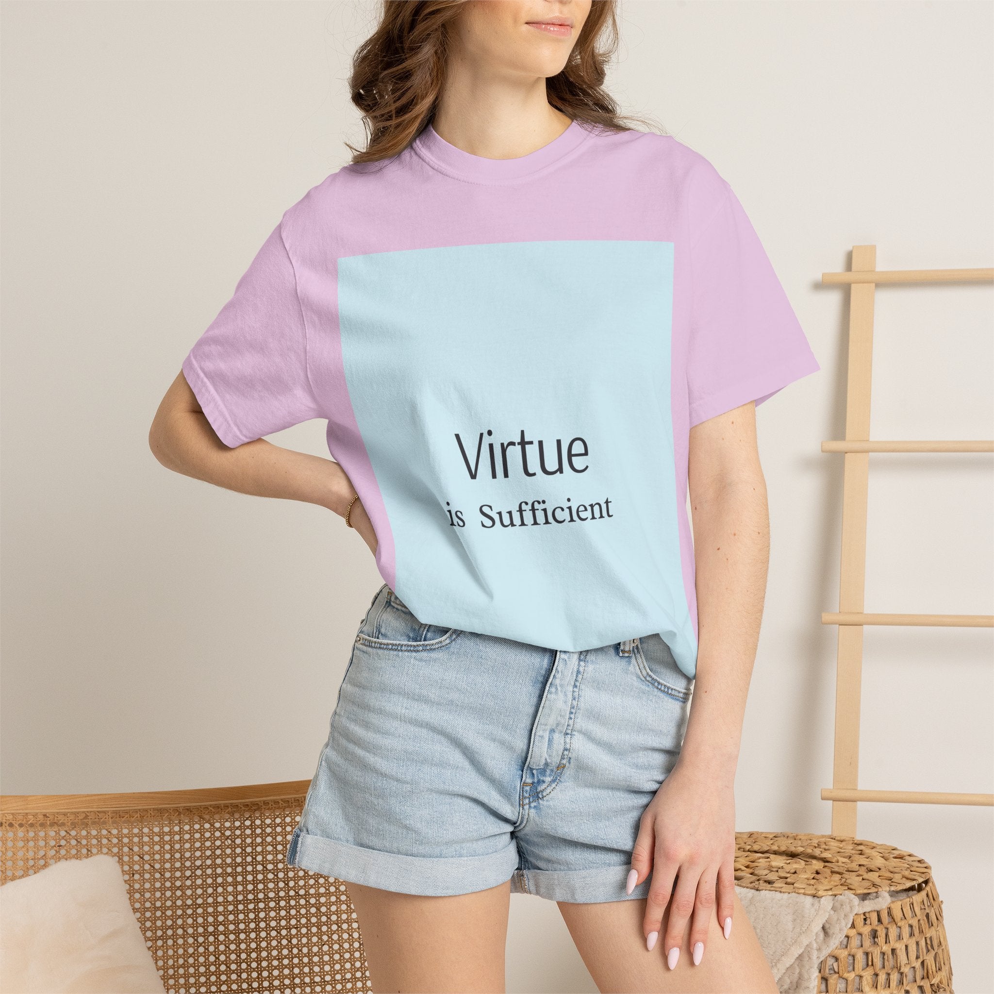 T-Shirt — "Virtue is Sufficient" Minimalist Inspirational Tee
