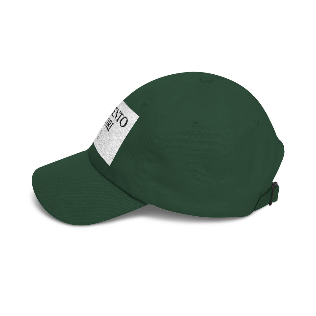 Memento Mori Dad Cap — Minimalist White Embroidered Baseball Hat