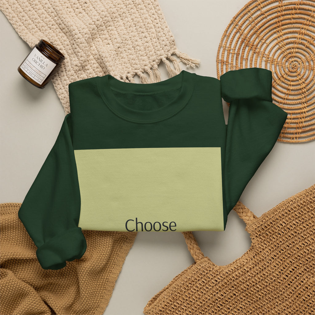 Crewneck Sweatshirt — 'Choose Your Response' Minimalist Motivational Pullover