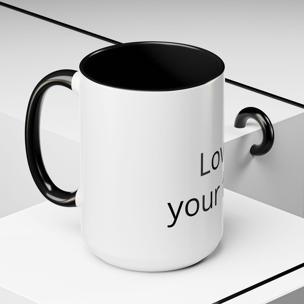 Accent Coffee Mug — "Love Your Fate" Inspirational Ceramic Mug (11/15 oz)