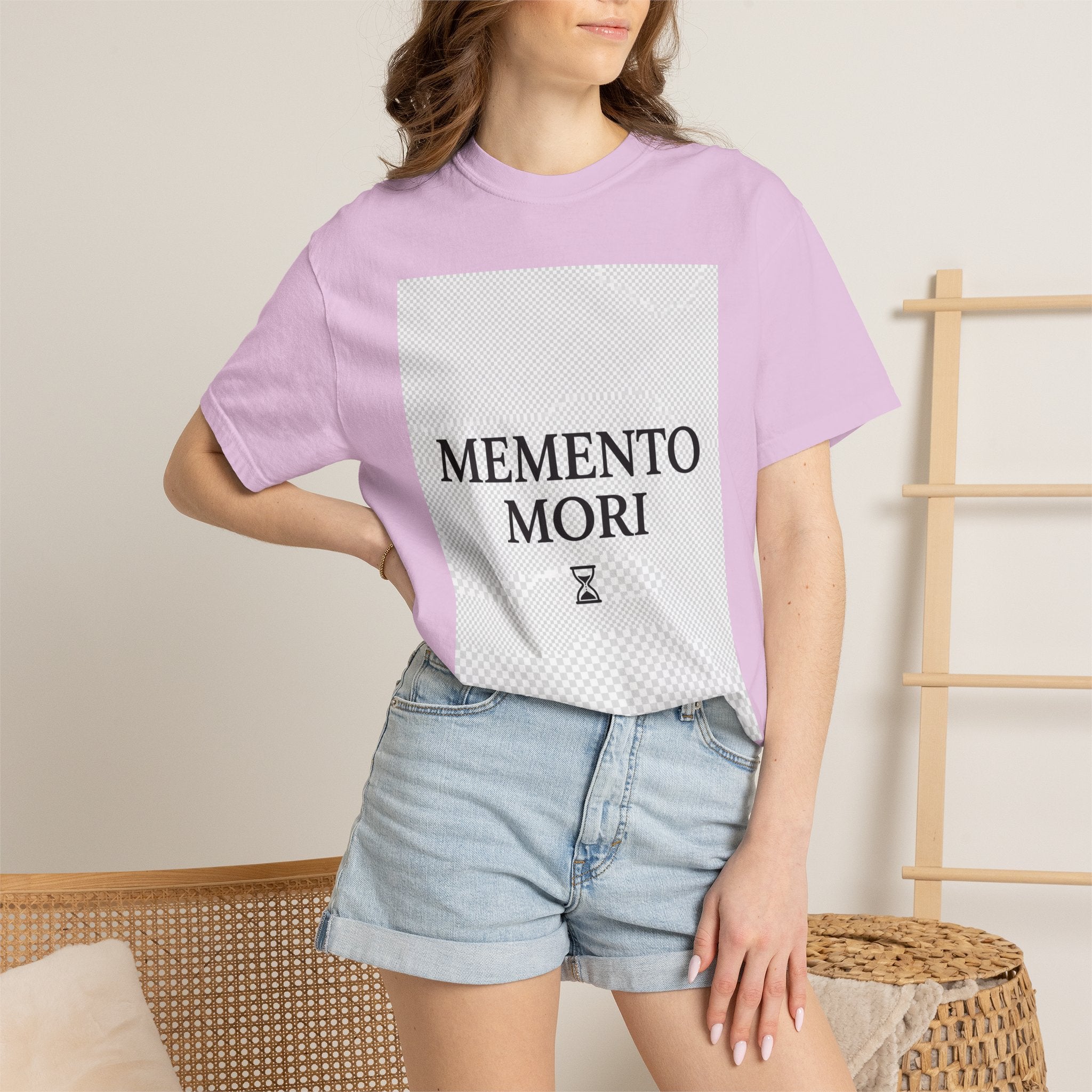 Memento Mori T-Shirt — Minimalist Hourglass Graphic Tee