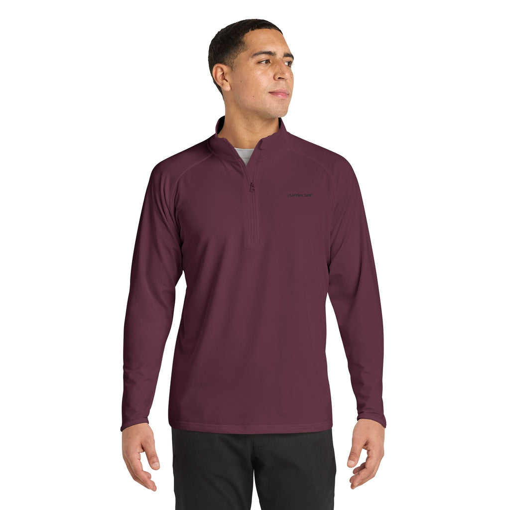 Embroidered Men's Quarter-Zip Pullover — Lightweight Sport-Wick Performance