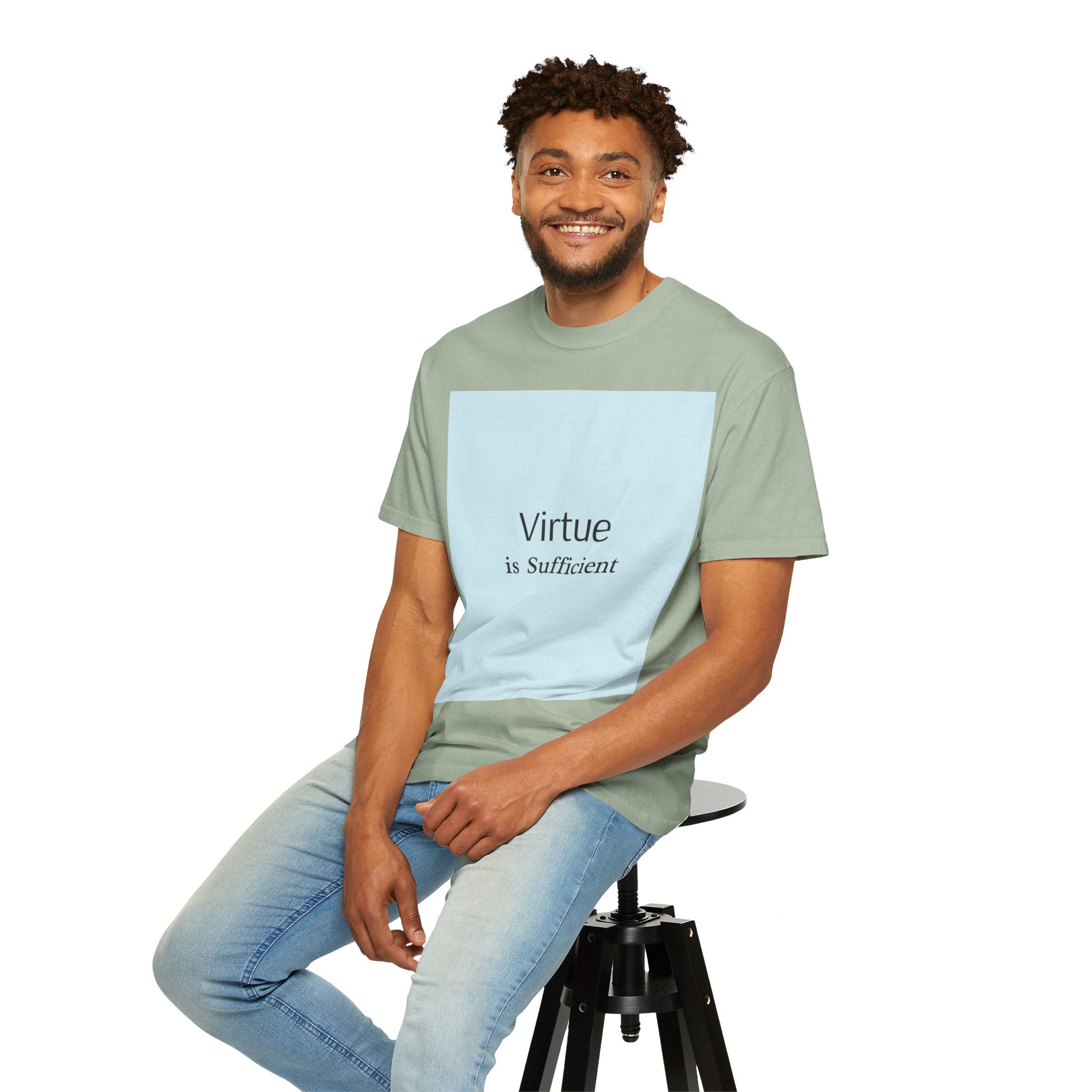 T-Shirt — "Virtue is Sufficient" Minimalist Inspirational Tee