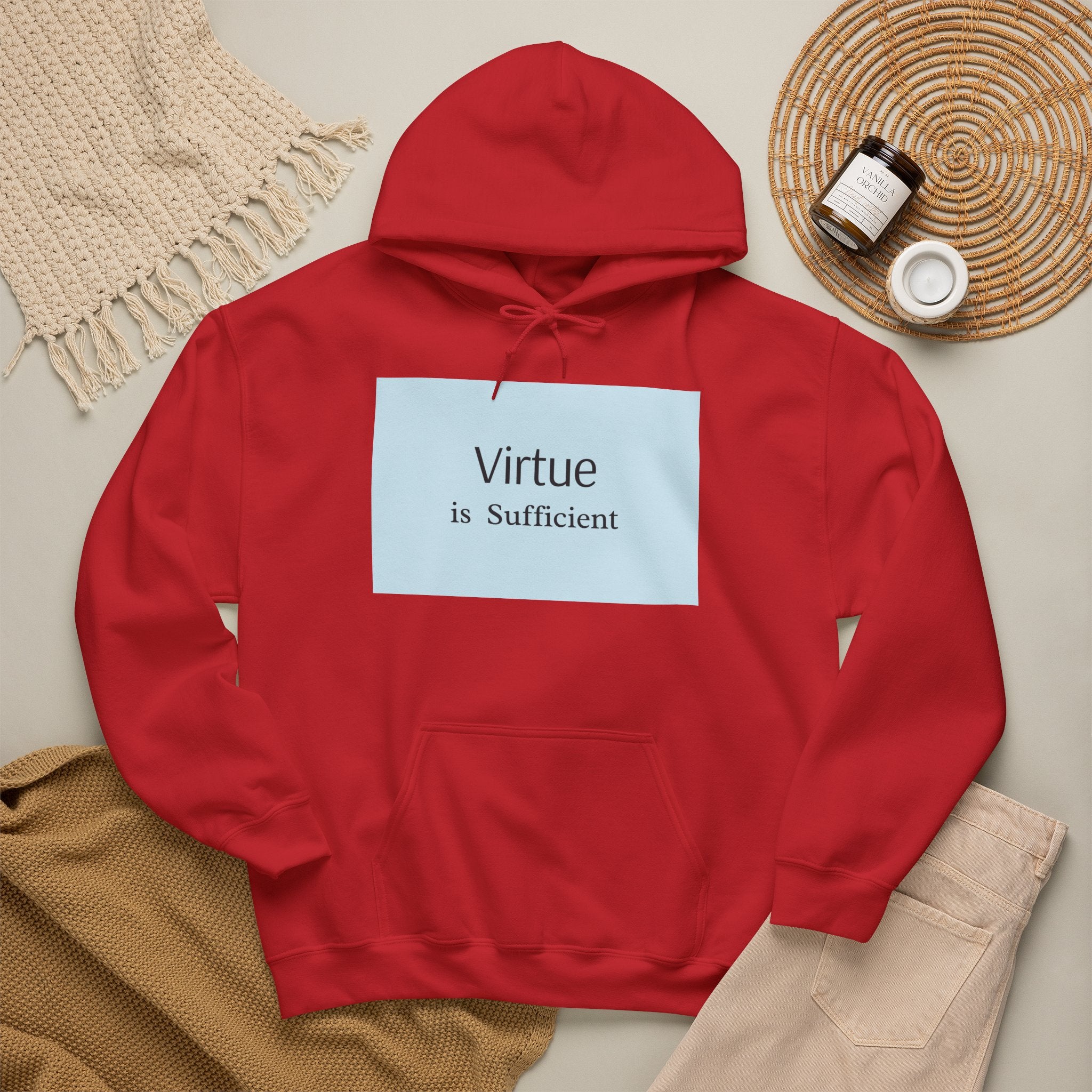 Virtue Is Sufficient Hoodie — Minimalist Inspirational Pullover
