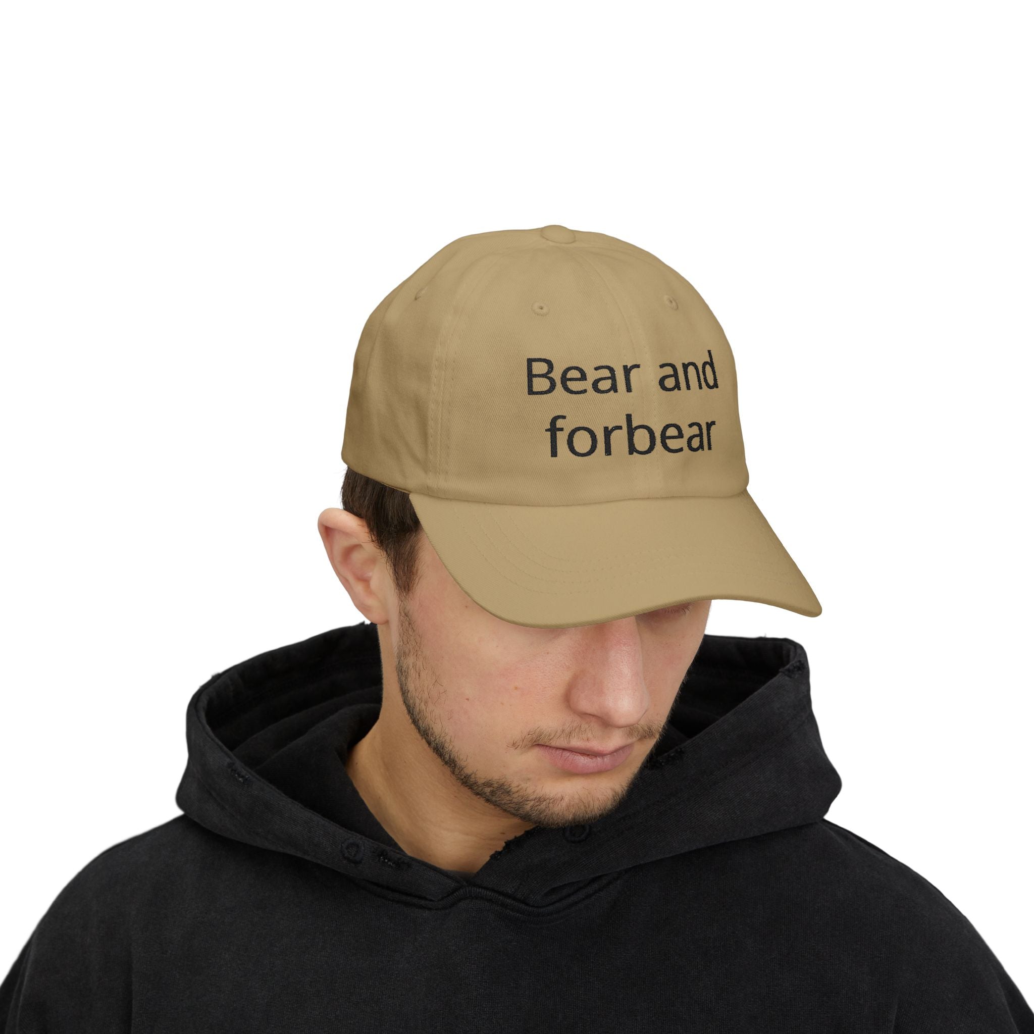 Dad Cap — "Bear and Forbear" Embroidered Cotton Hat