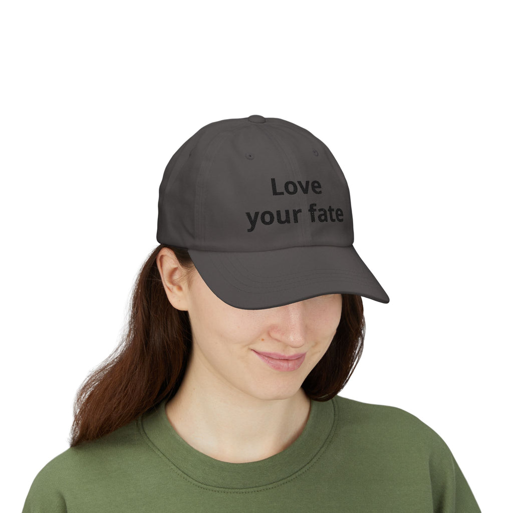 Love Your Fate Dad Cap – Minimal Embroidered White Baseball Hat