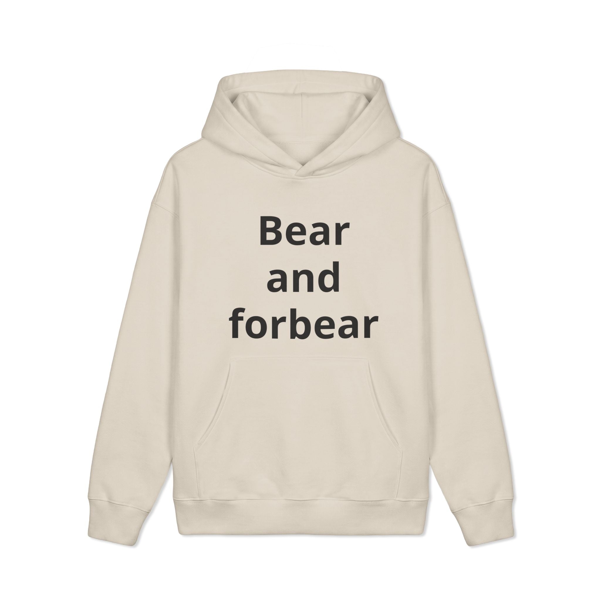 Bear and Forbear Hoodie — Cozy Brown Graphic Sweatshirt