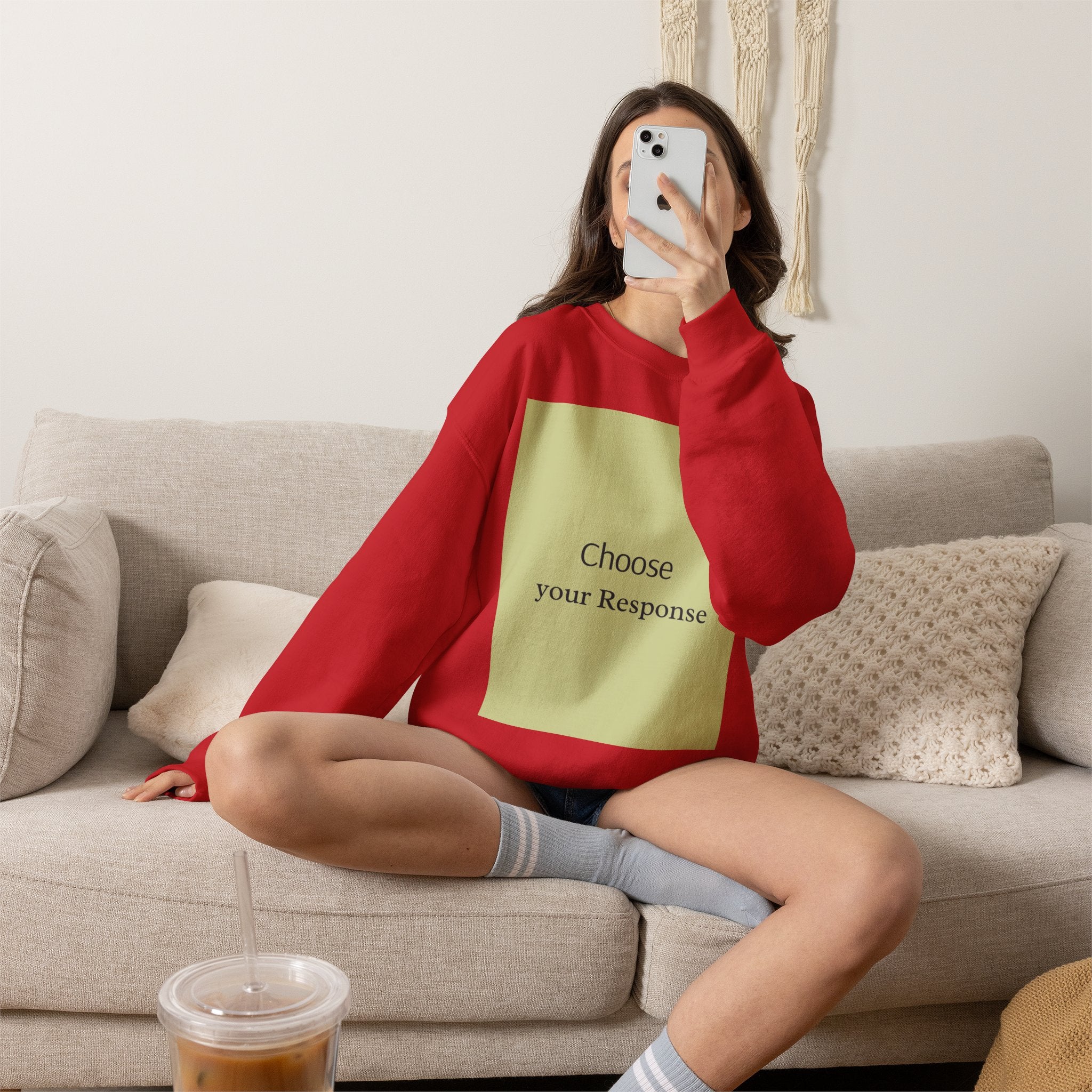 Crewneck Sweatshirt — 'Choose Your Response' Minimalist Motivational Pullover