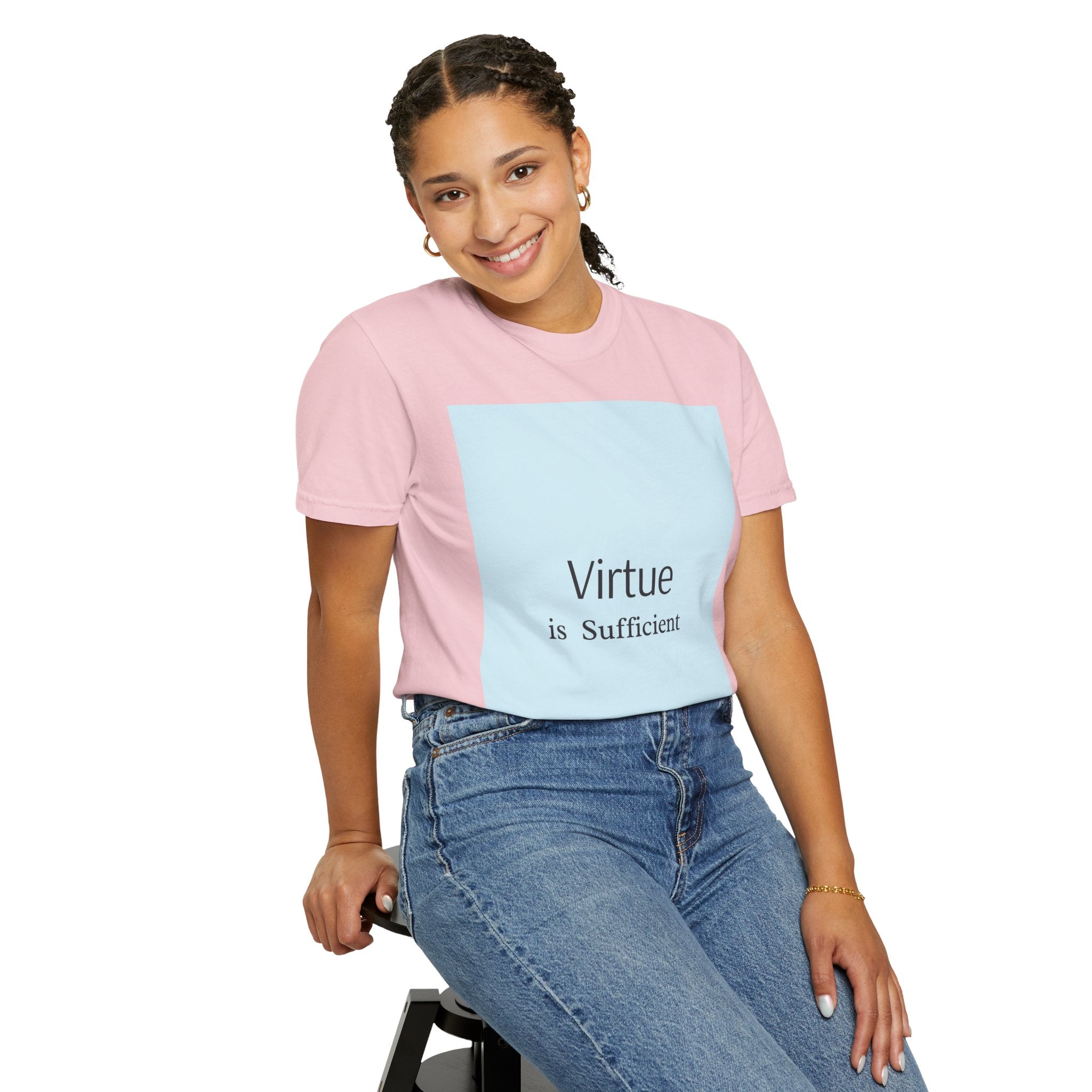 T-Shirt — "Virtue is Sufficient" Minimalist Inspirational Tee