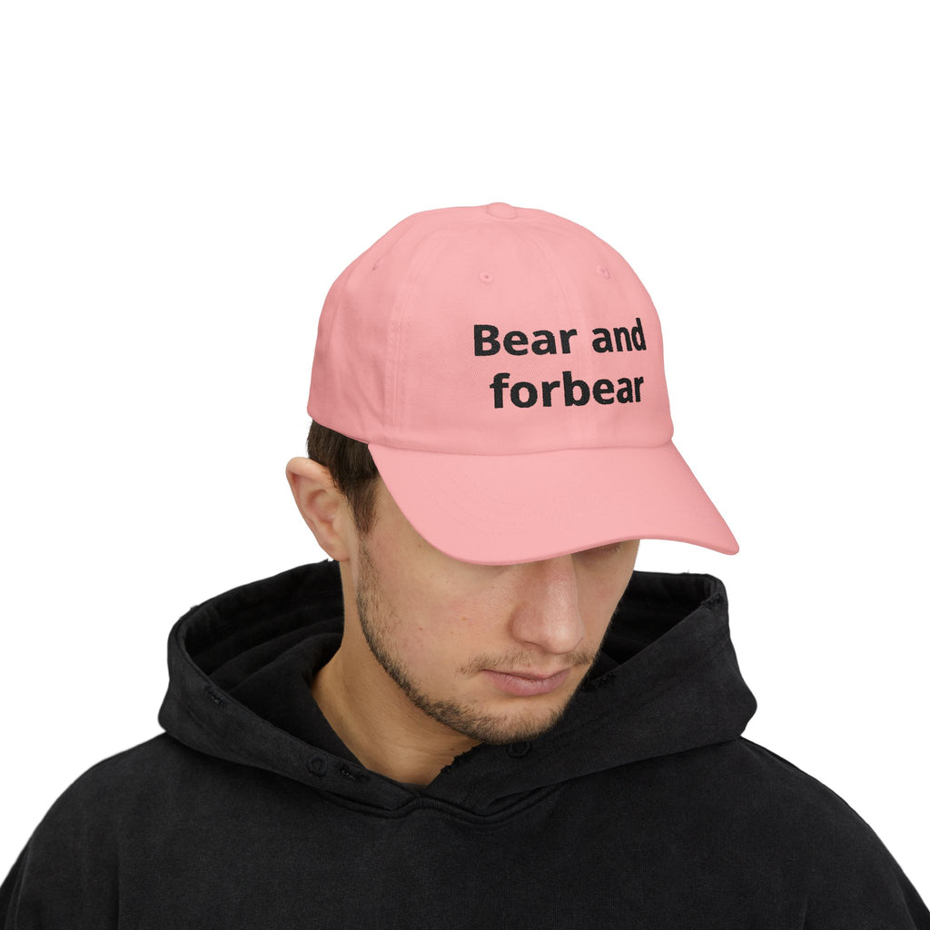 Dad Cap — "Bear and Forbear" Embroidered Cotton Hat
