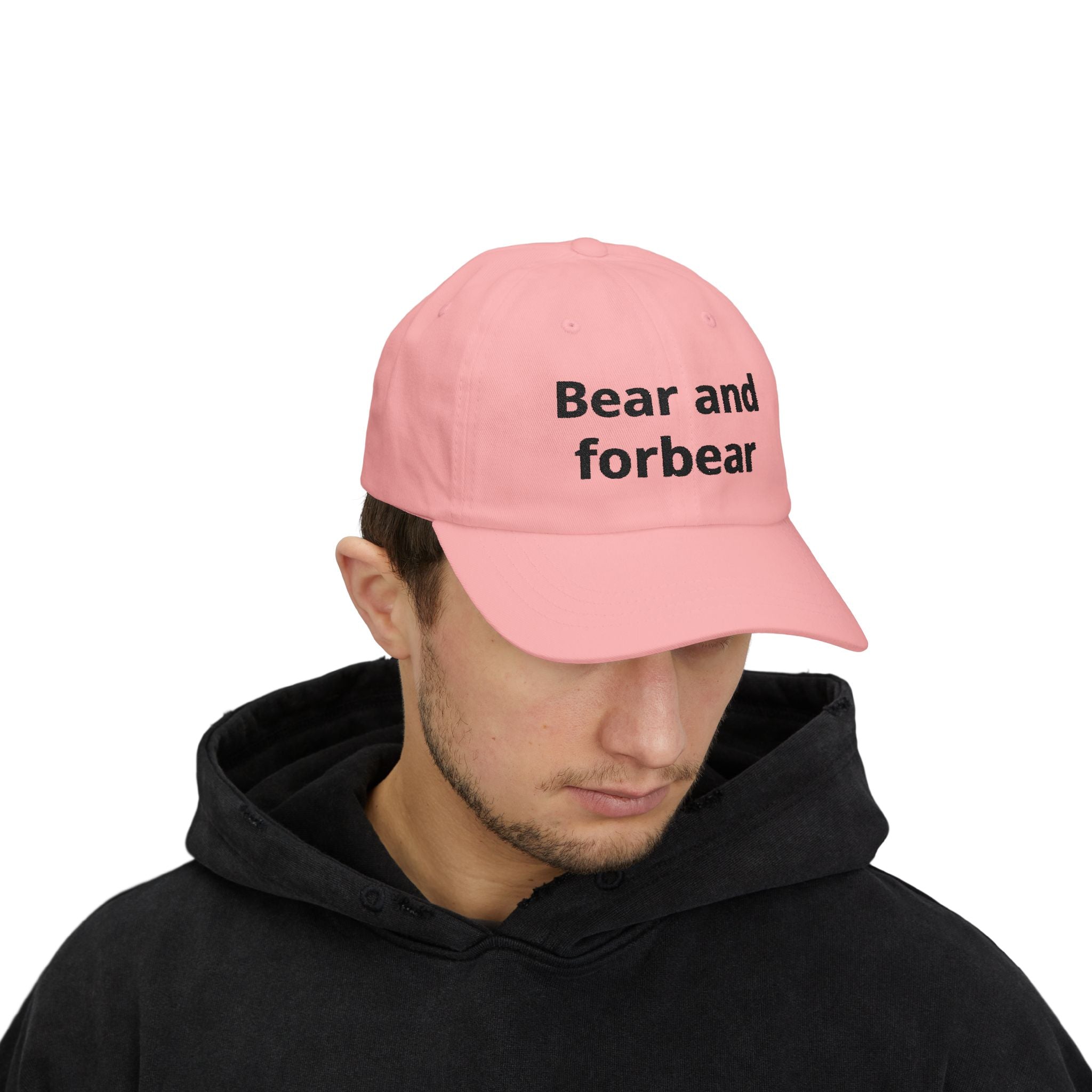Dad Cap — "Bear and Forbear" Embroidered Cotton Hat