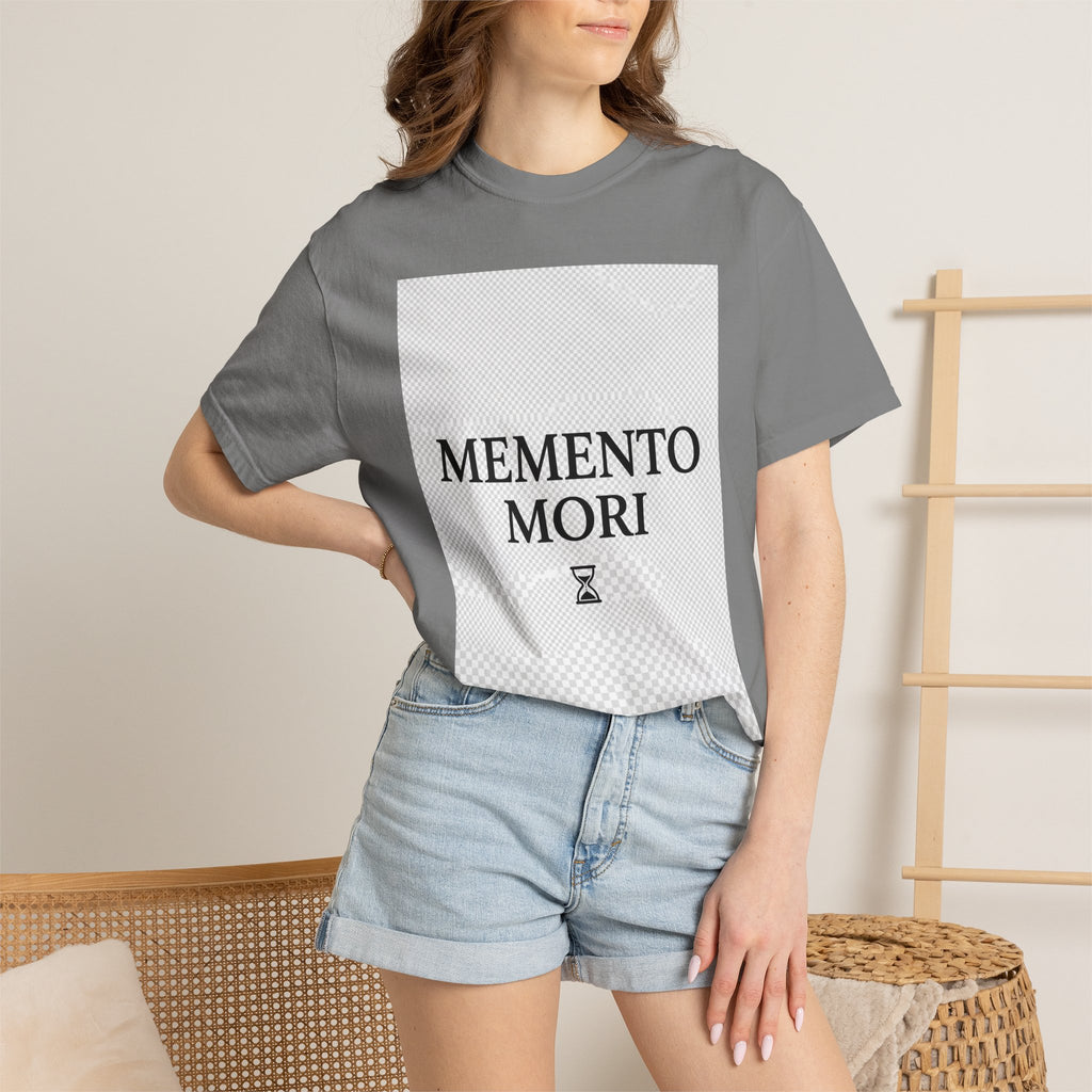 Memento Mori T-Shirt — Minimalist Hourglass Graphic Tee
