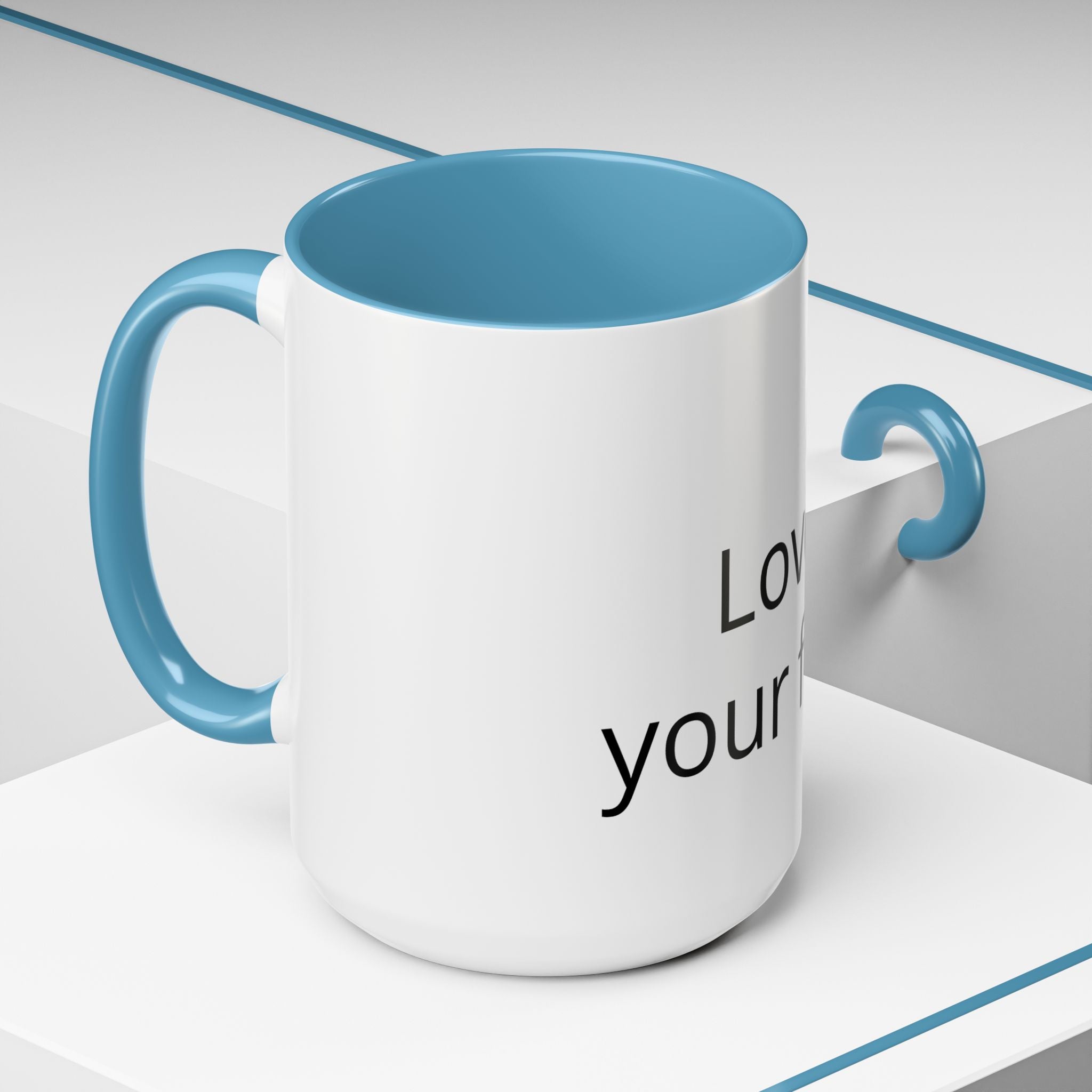 Accent Coffee Mug — "Love Your Fate" Inspirational Ceramic Mug (11/15 oz)
