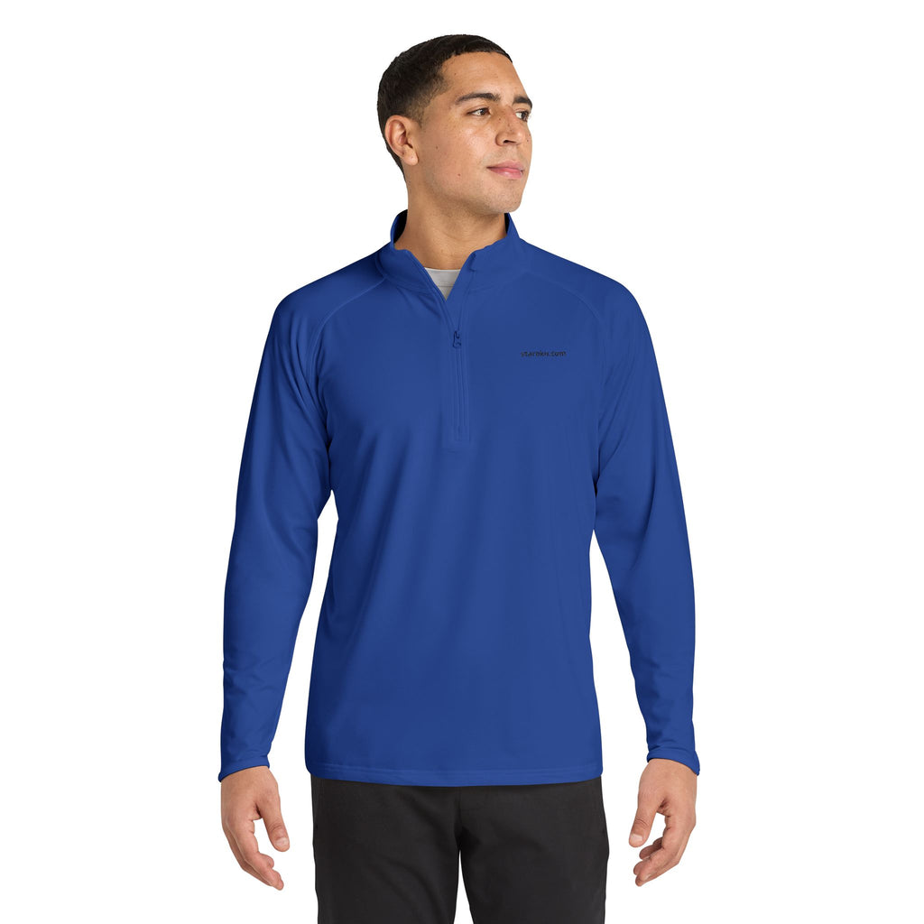 Embroidered Men's Quarter-Zip Pullover — Lightweight Sport-Wick Performance