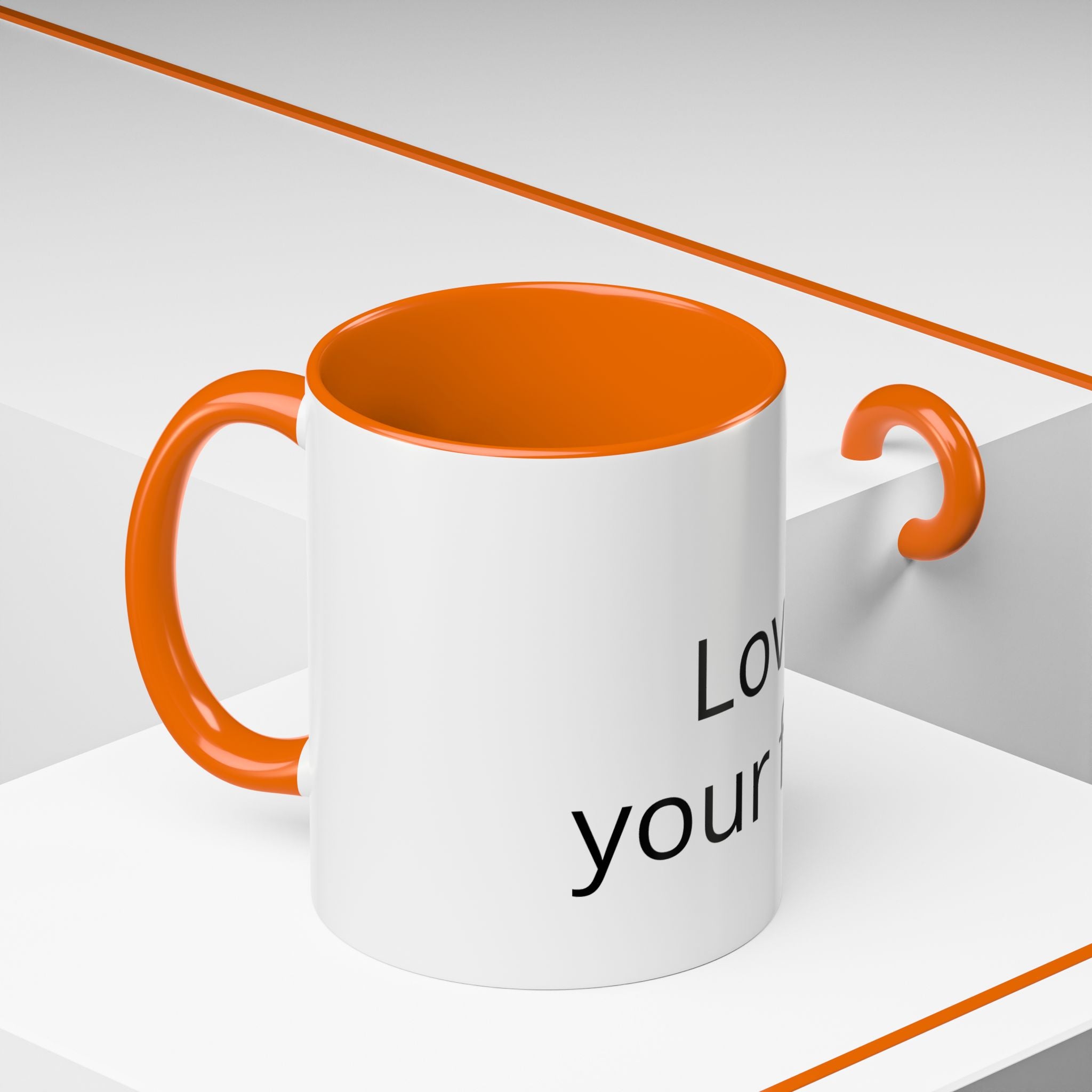 Accent Coffee Mug — "Love Your Fate" Inspirational Ceramic Mug (11/15 oz)