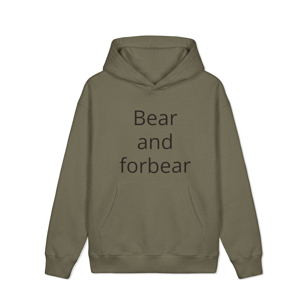 Bear and Forbear Hoodie — Cozy Brown Graphic Sweatshirt