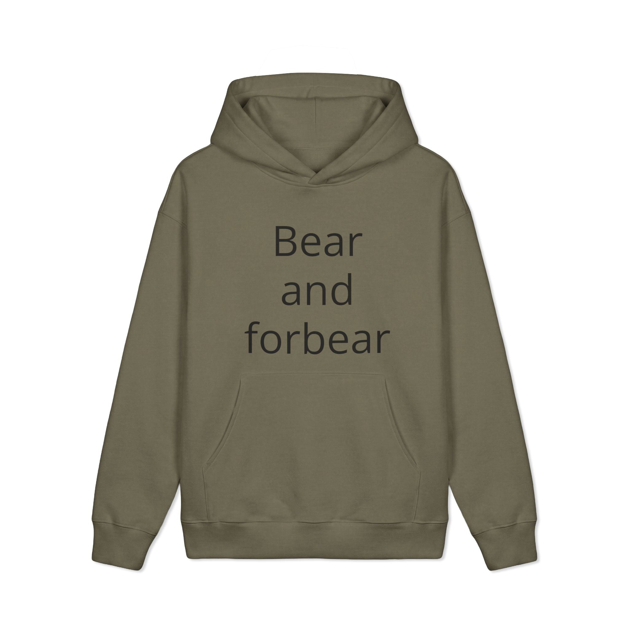 Bear and Forbear Hoodie — Cozy Brown Graphic Sweatshirt