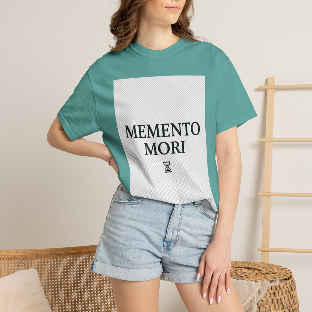 Memento Mori T-Shirt — Minimalist Hourglass Graphic Tee