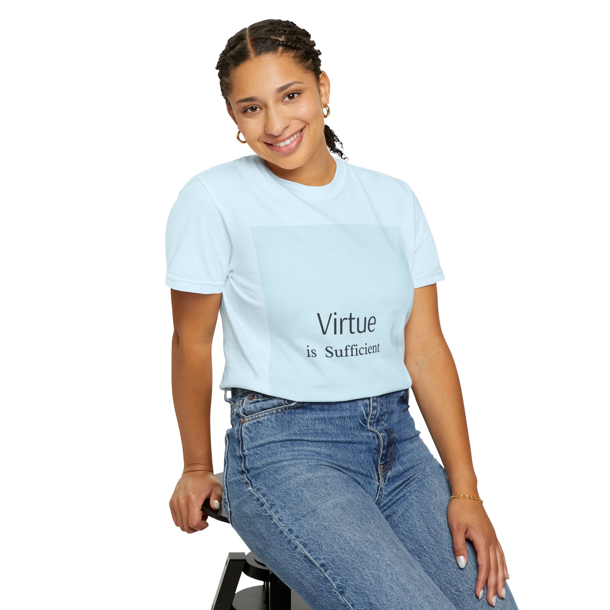 T-Shirt — "Virtue is Sufficient" Minimalist Inspirational Tee